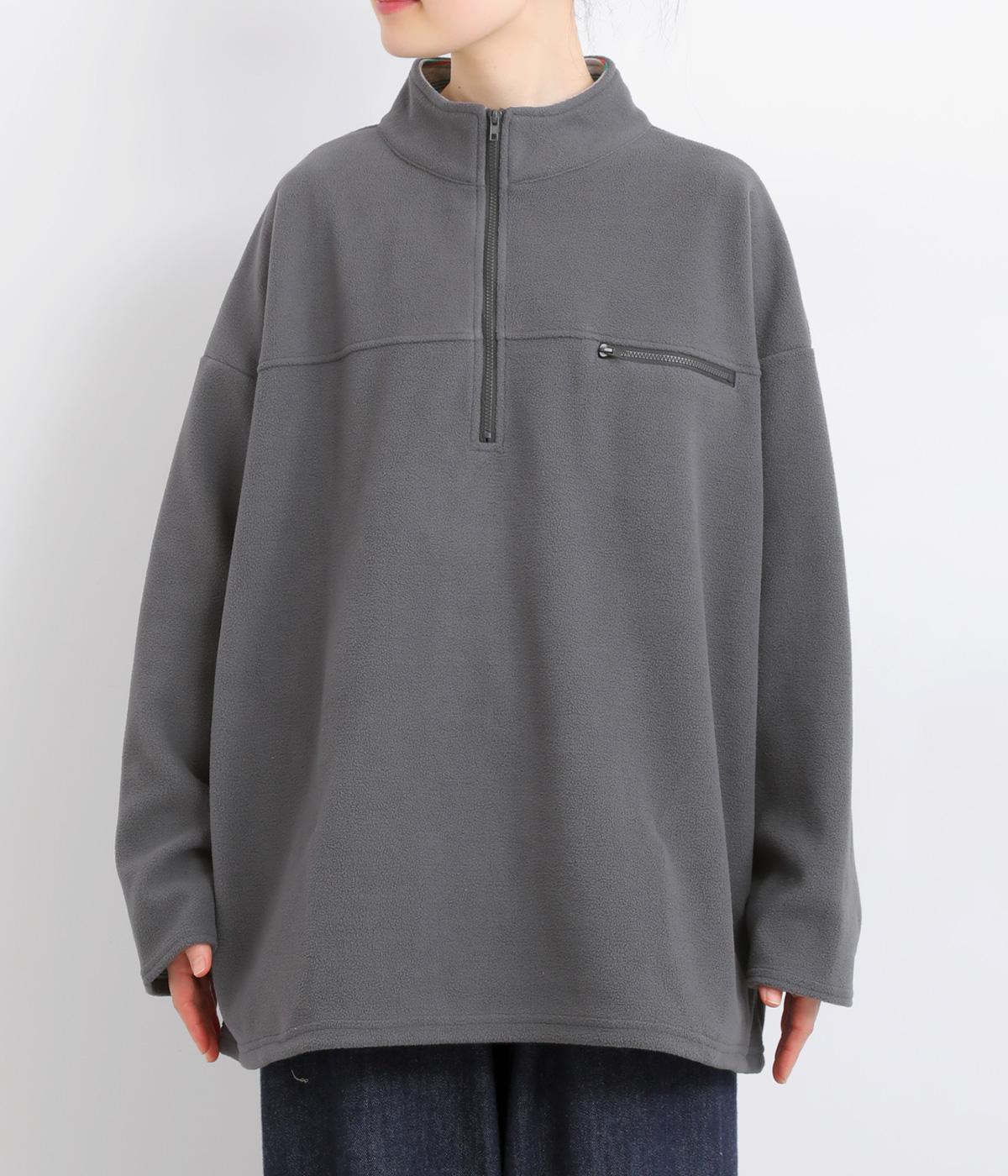 フリース×ボーダー天竺ハーフジッププルオーバー（LUPILIEN）の商品詳細