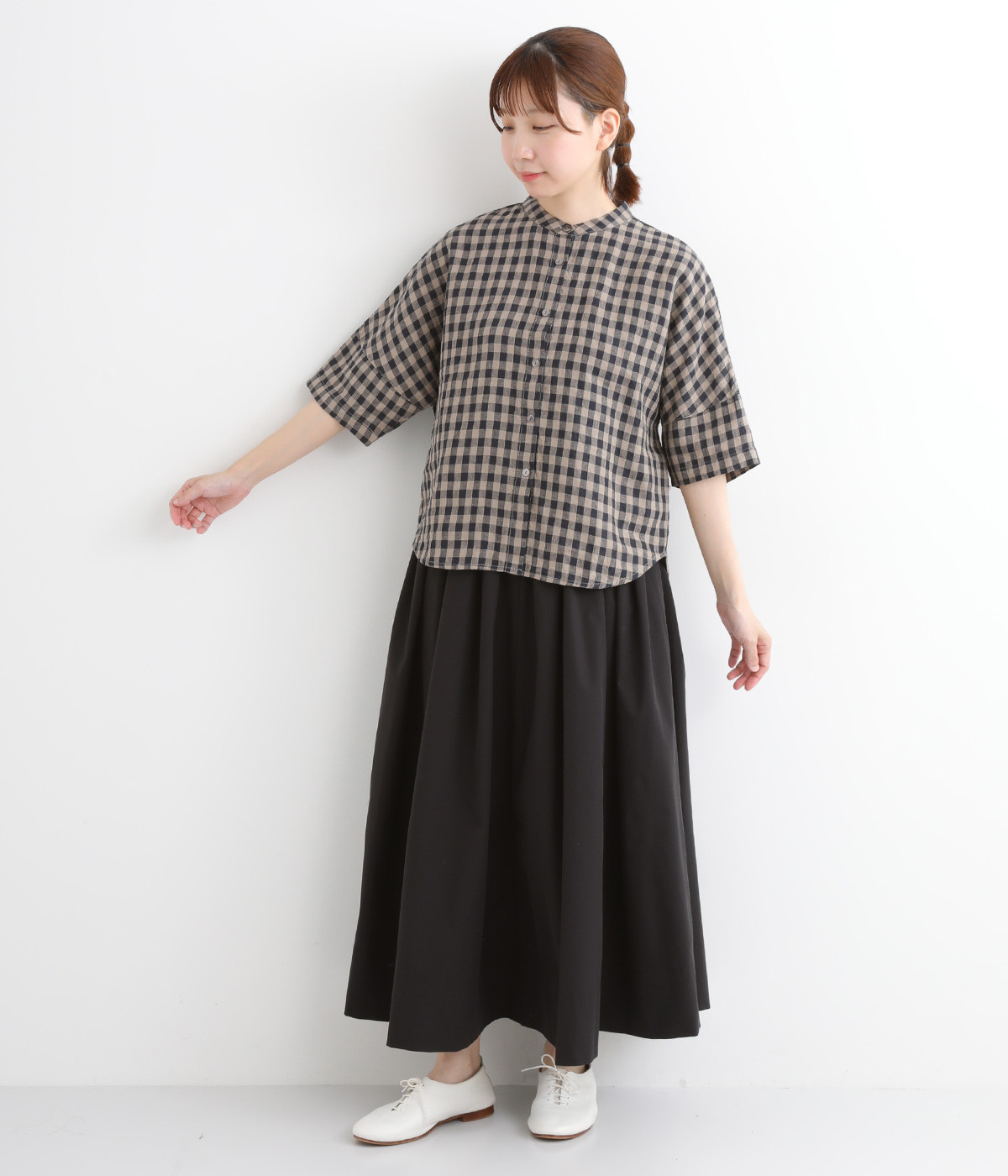 リネンギンガムチェックブラウス（TUTIE.）の商品詳細