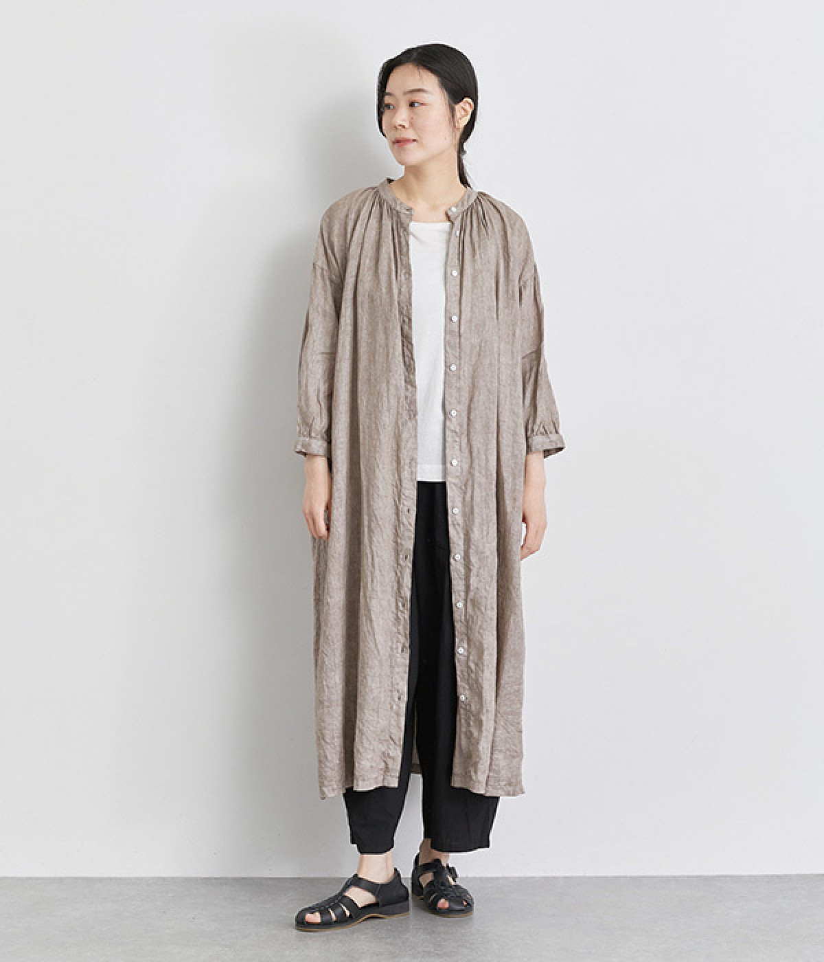 リネンベンガラ染めギャザーワンピース （TUTIE.）の商品詳細