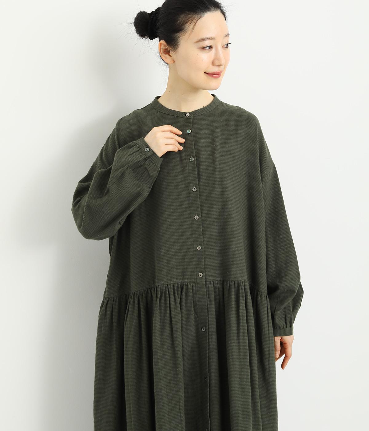 コットンリネン 千鳥格子起毛ワンピース（TUTIE.）の商品詳細