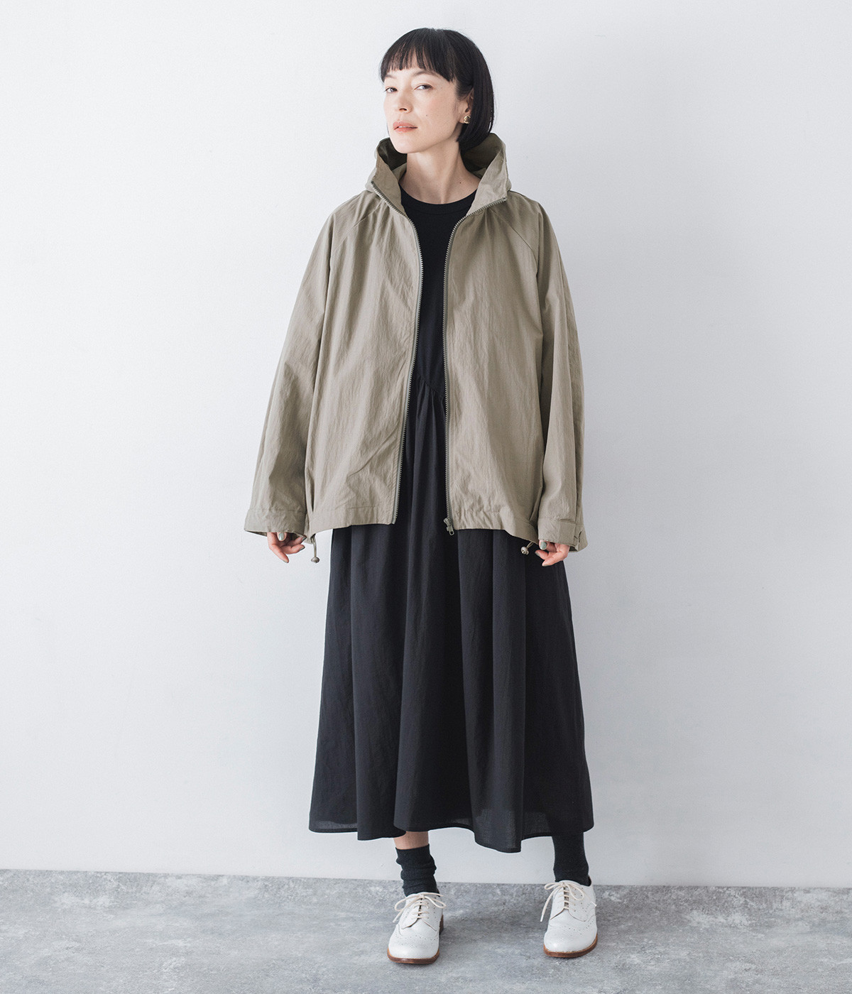 コットンナイロンZIPフードブルゾン（corail）の商品詳細