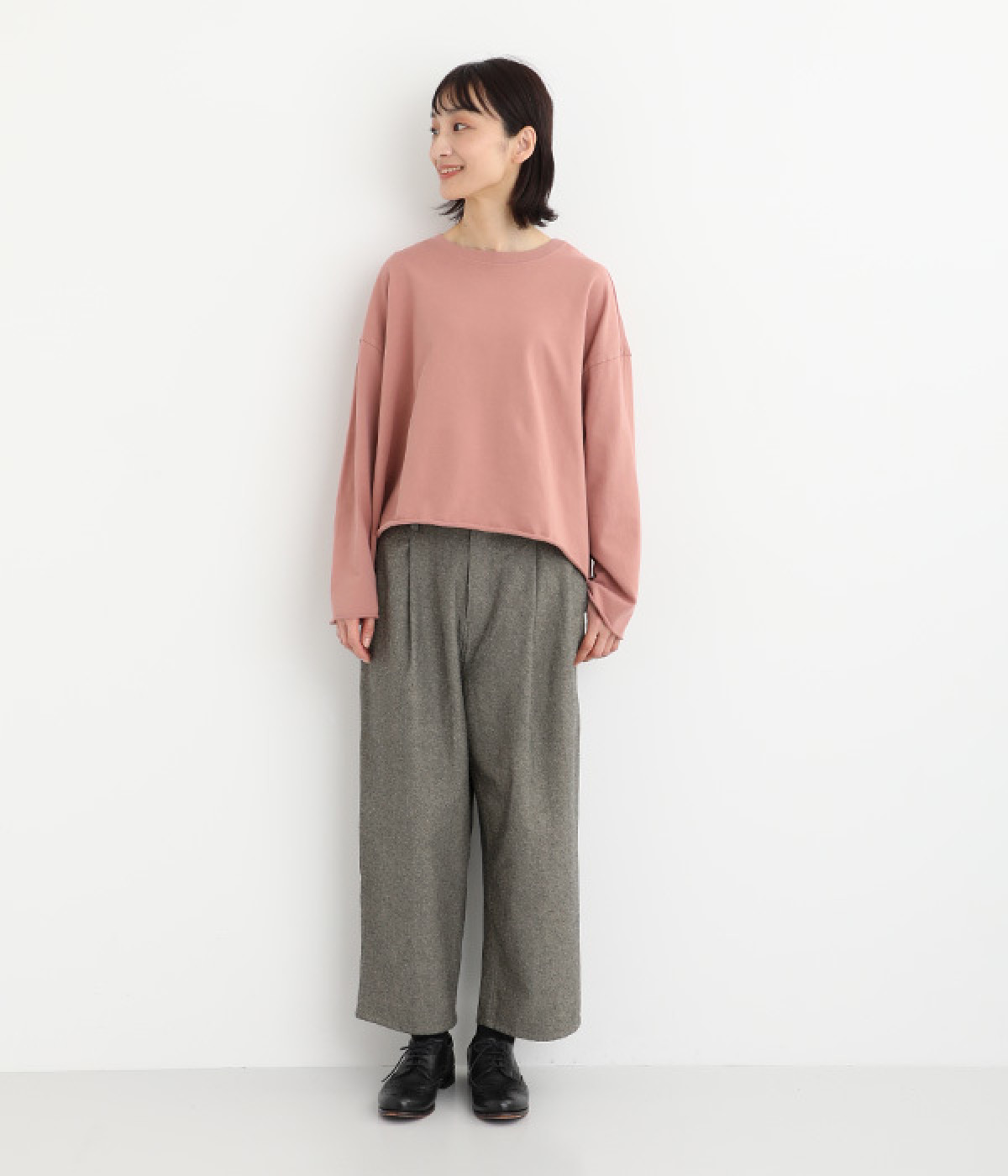 2025MHL コットンリネンパンツ タックパンツ ワイドパンツ コットンパンツ コットンリネンタックワイドパンツ（corail）の商品詳細