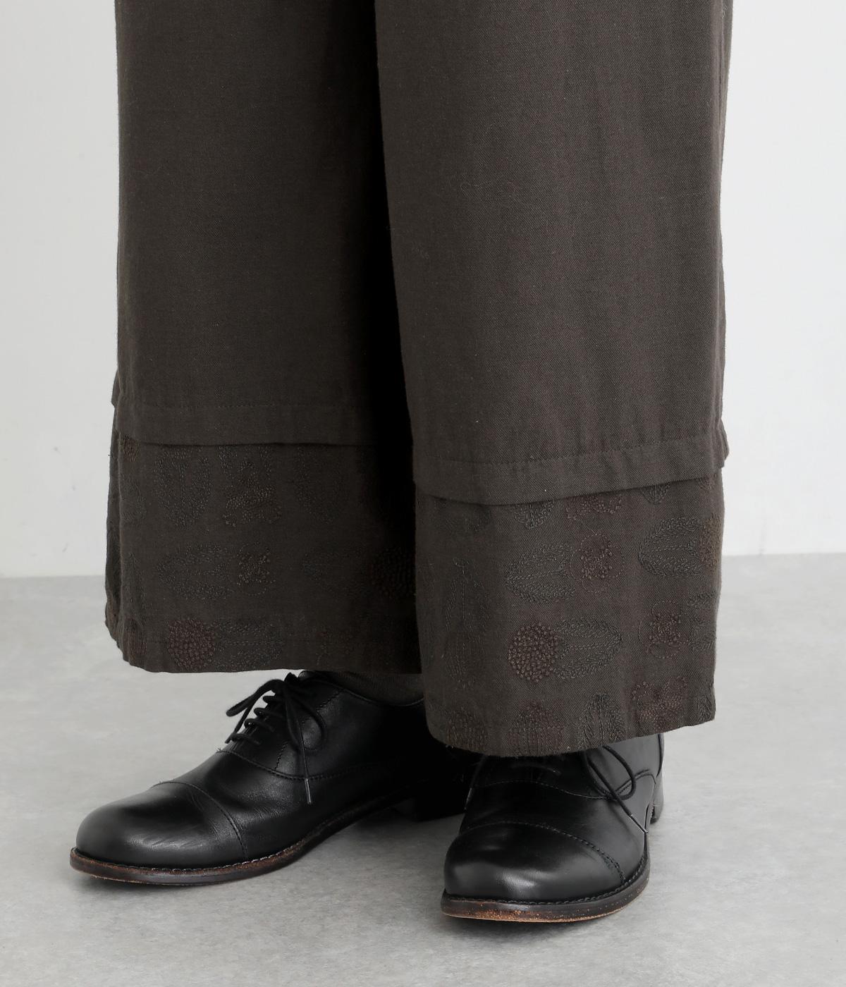 tukuroi by SUN VALLEY】コットンリネンツイルボタニカル刺繍ワイド