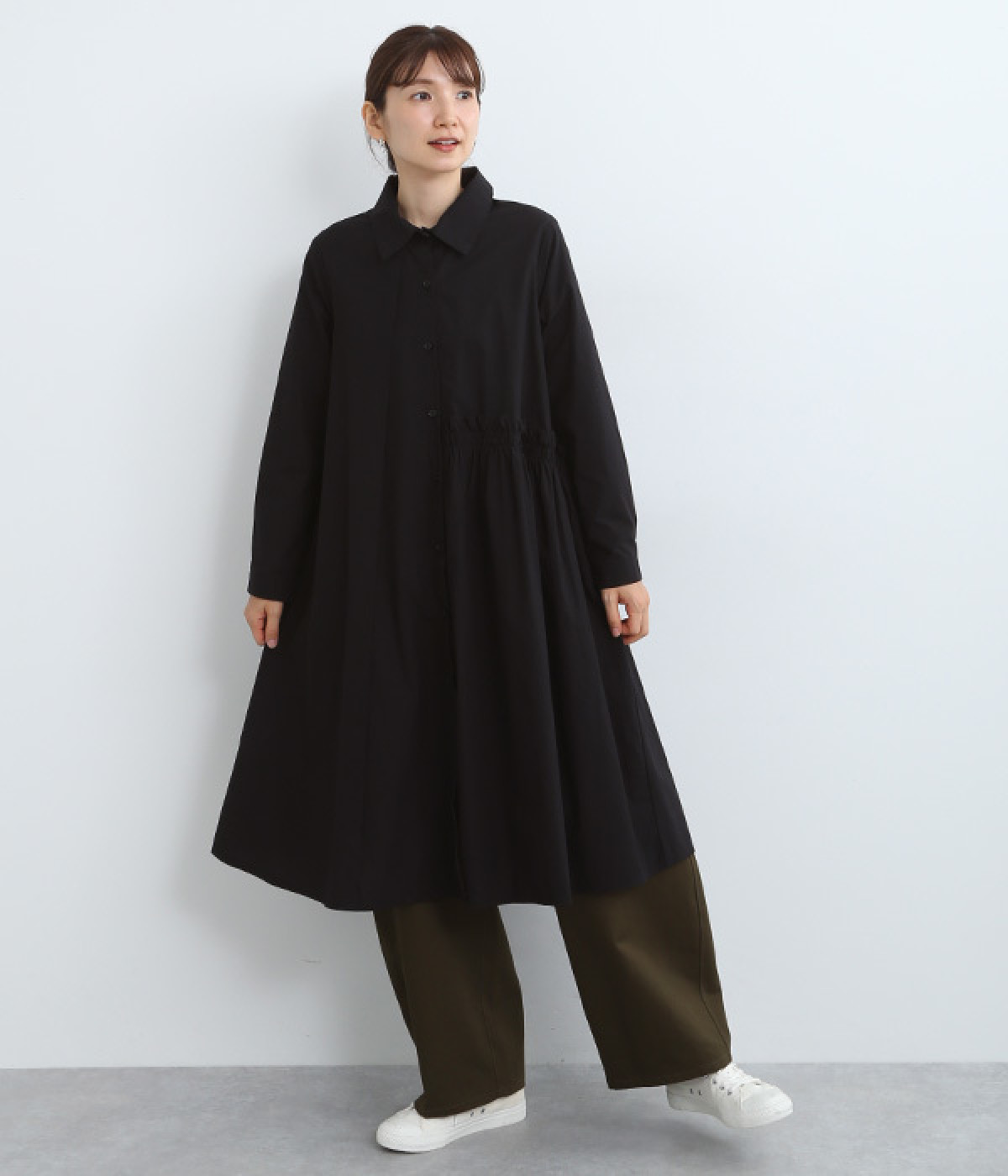 ウエストギャザー前開きワンピース（koibitomisaki）の商品詳細