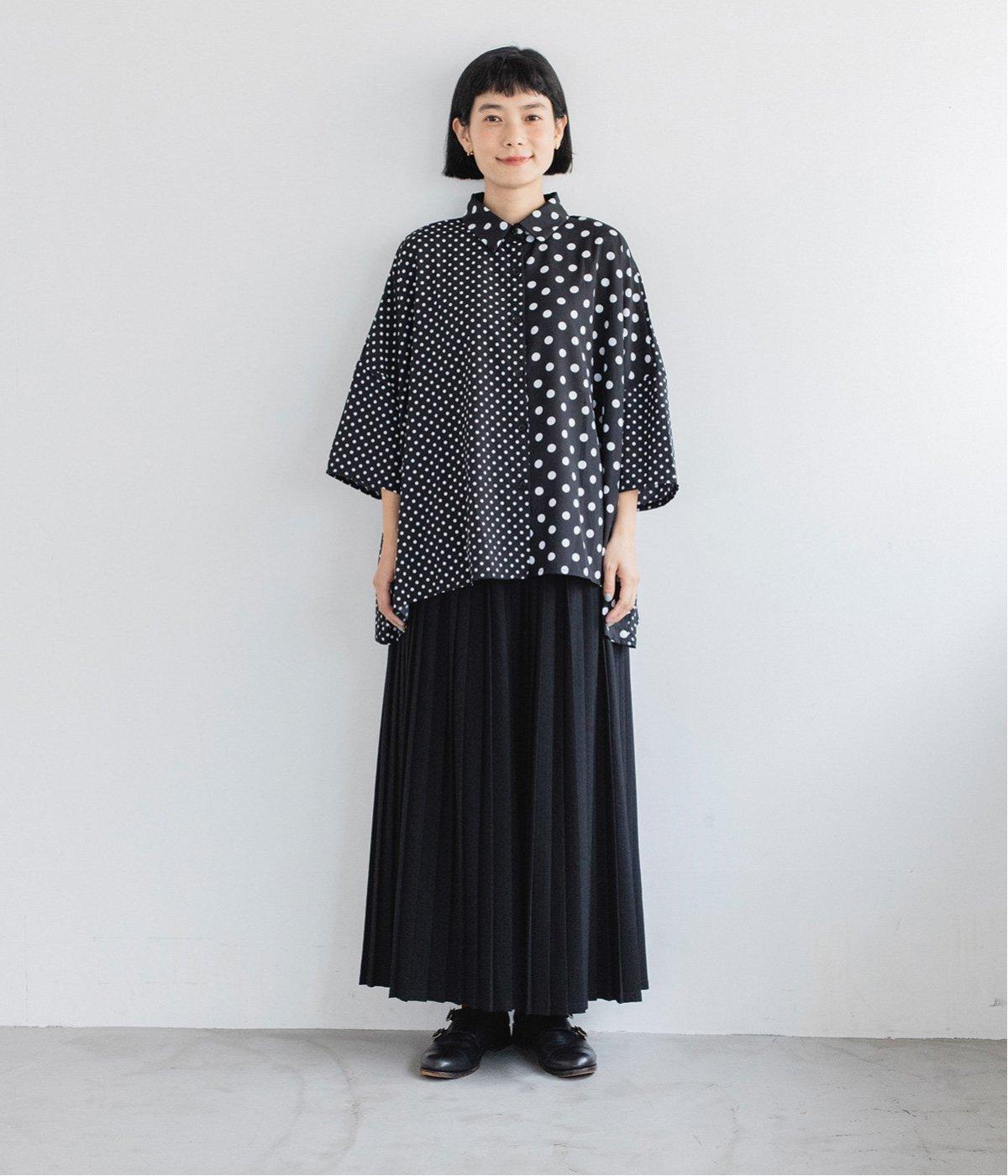 Mal.購入 priority ブラックプリーツパンツ Mal.購入 priority ブラックプリーツパンツ （ふくれジャカード