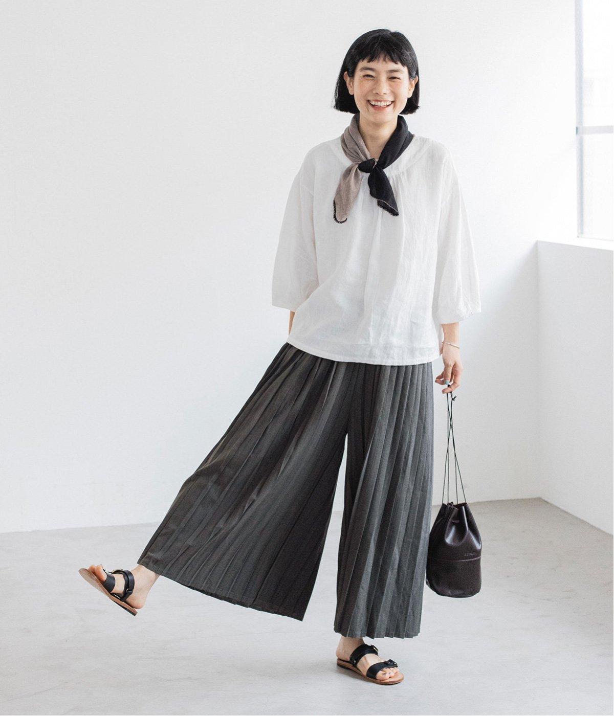 Mal.購入 priority ブラックプリーツパンツ Mal.購入 priority ブラックプリーツパンツ （ふくれジャカード