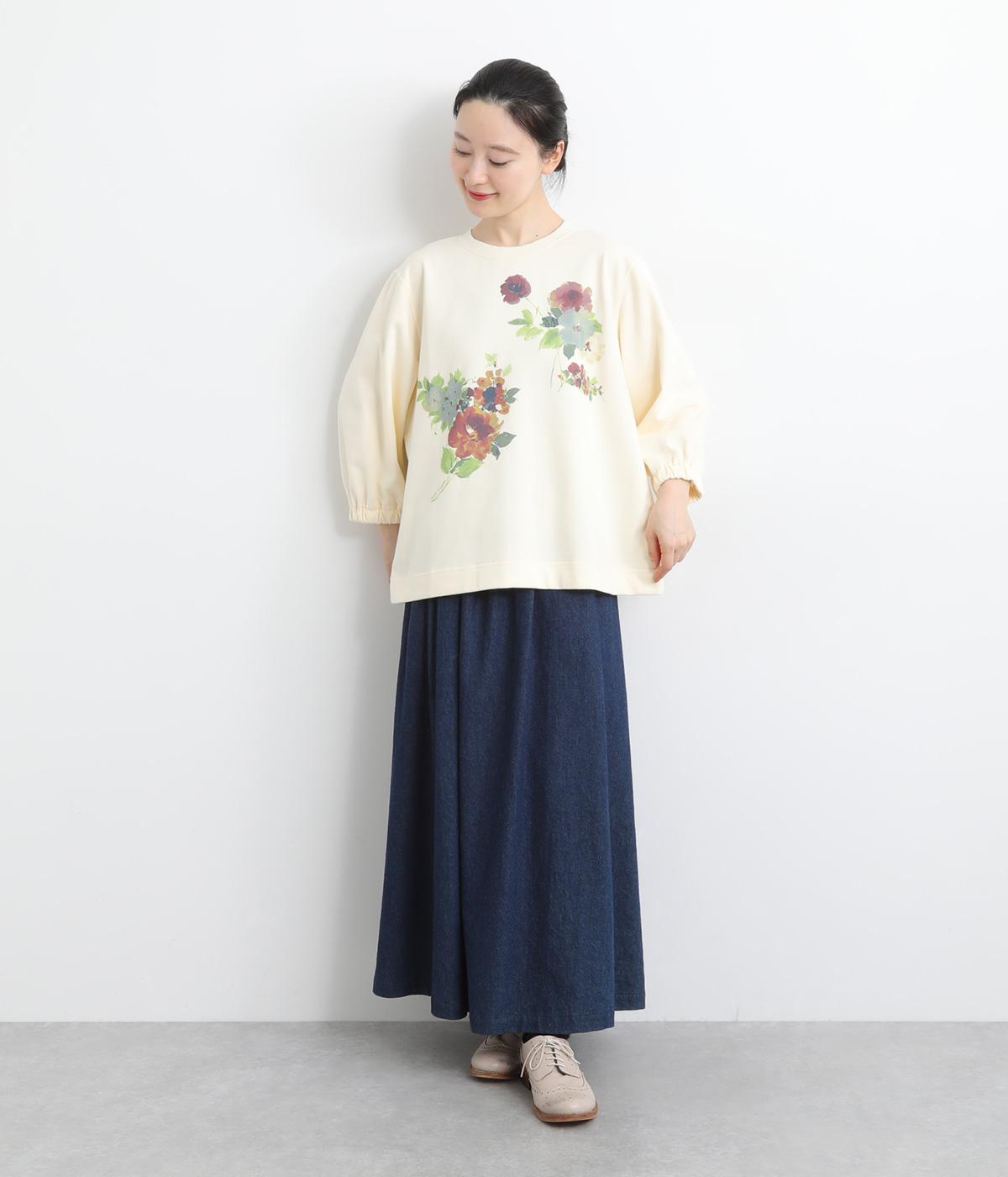 ブラーレッドフラワープリント裏毛プルオーバー（SUPER HAKKA）の商品詳細