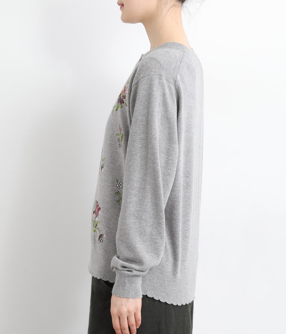 フローティングブーケ刺繍コットンニットカーディガン（SUPER HAKKA
