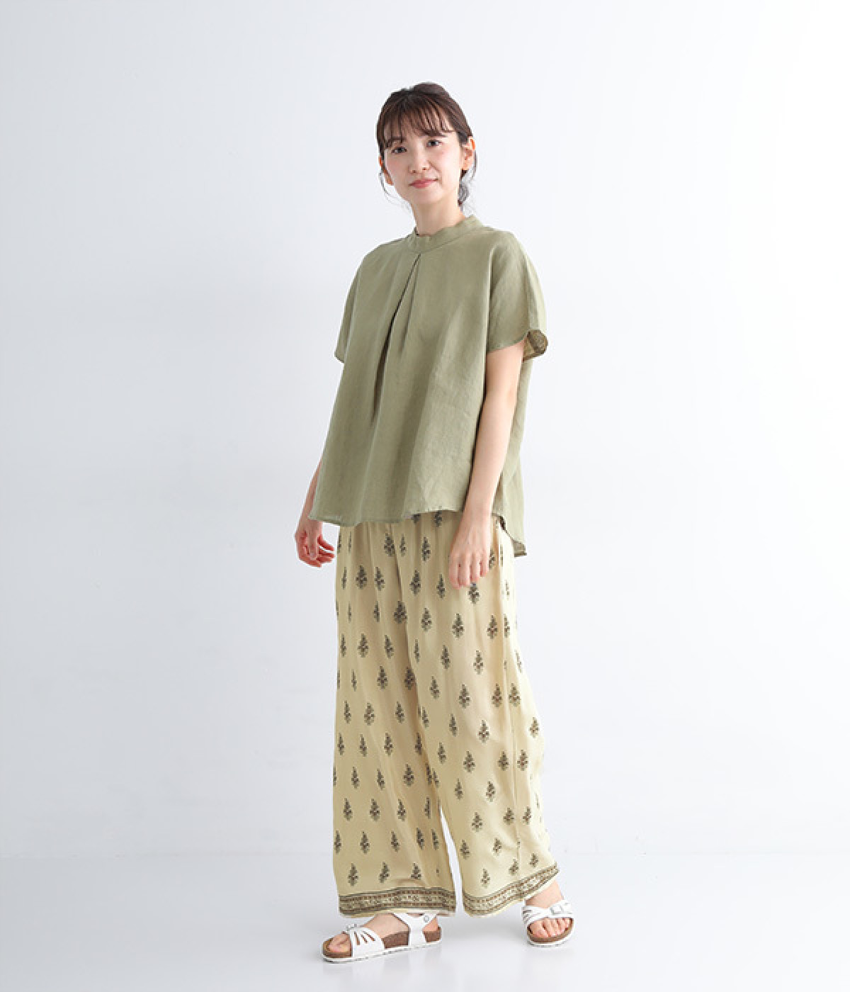 パンツ amaguri インディア フラワープリント パンツ（ICHI Antiquites）の商品詳細