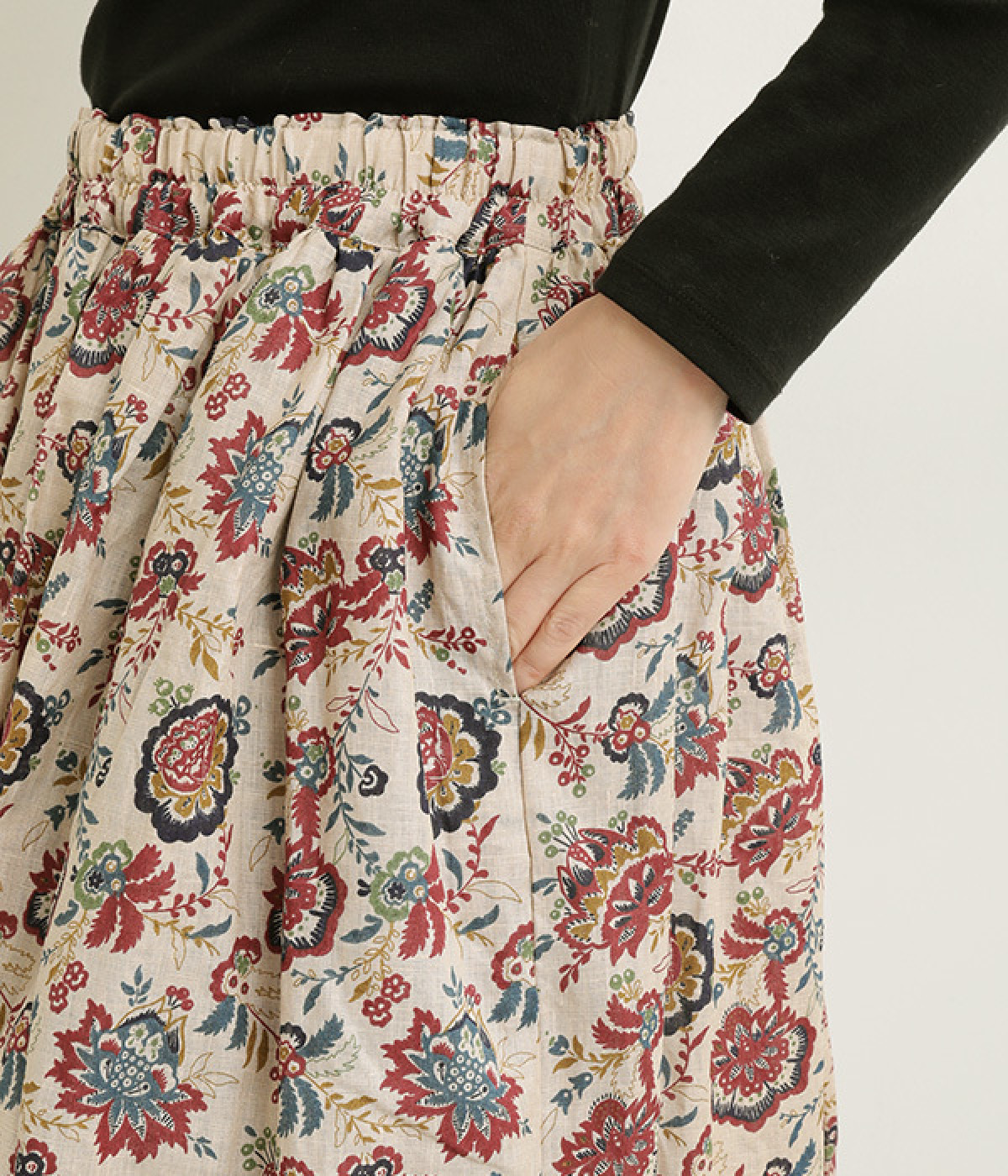 リネンフラワースカート（ICHI Antiquites）の商品詳細