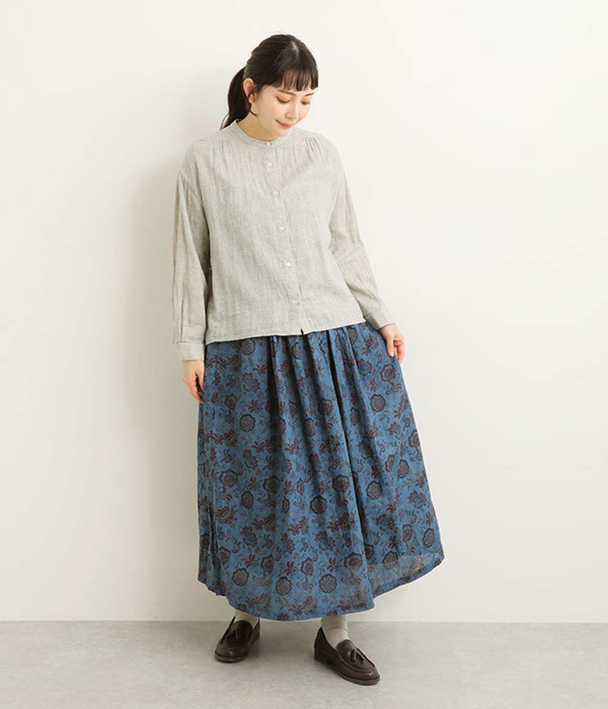 ICHI Antiquites リネンスカート　ネストローブ　grin ICHI Antiquites リネンスカート ネストローブ grin - メルカリ
