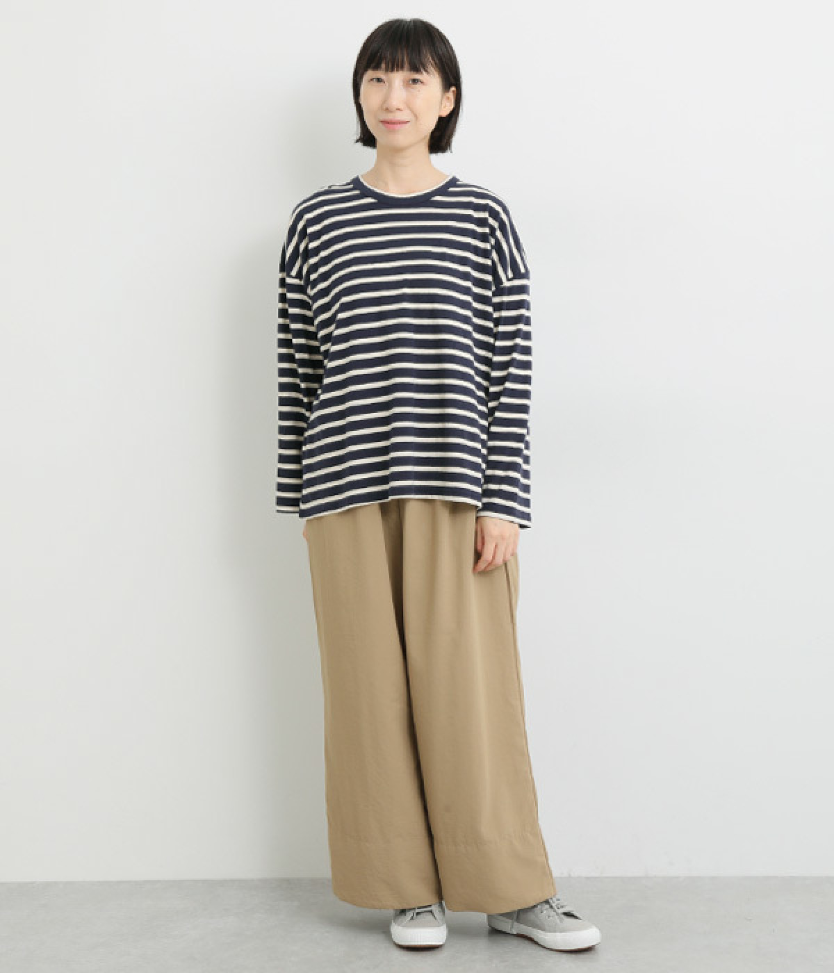 ICHI Antiquites＊リネンボーダープルオーバー 完売＊ICHI Antiquites リネンボーダーのプルオーバー