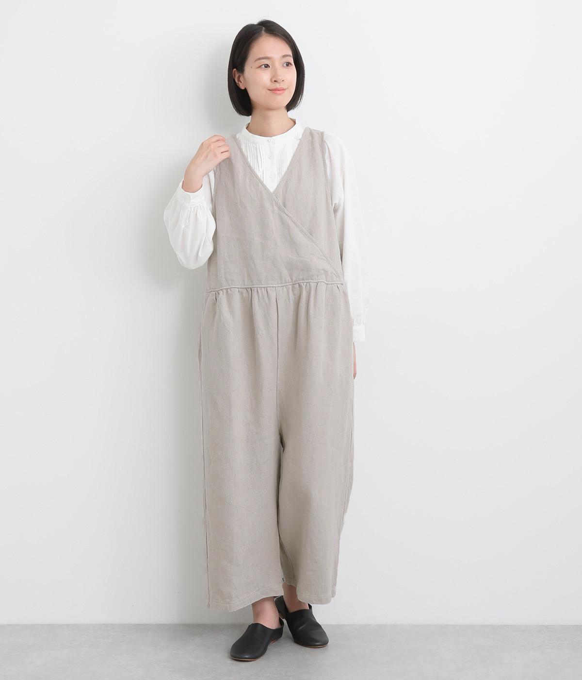 希少　ヤンマ産業 リネン ジャンプスーツ AKIKO OGAWA 新品リネンジャンプスーツ - メルカリ