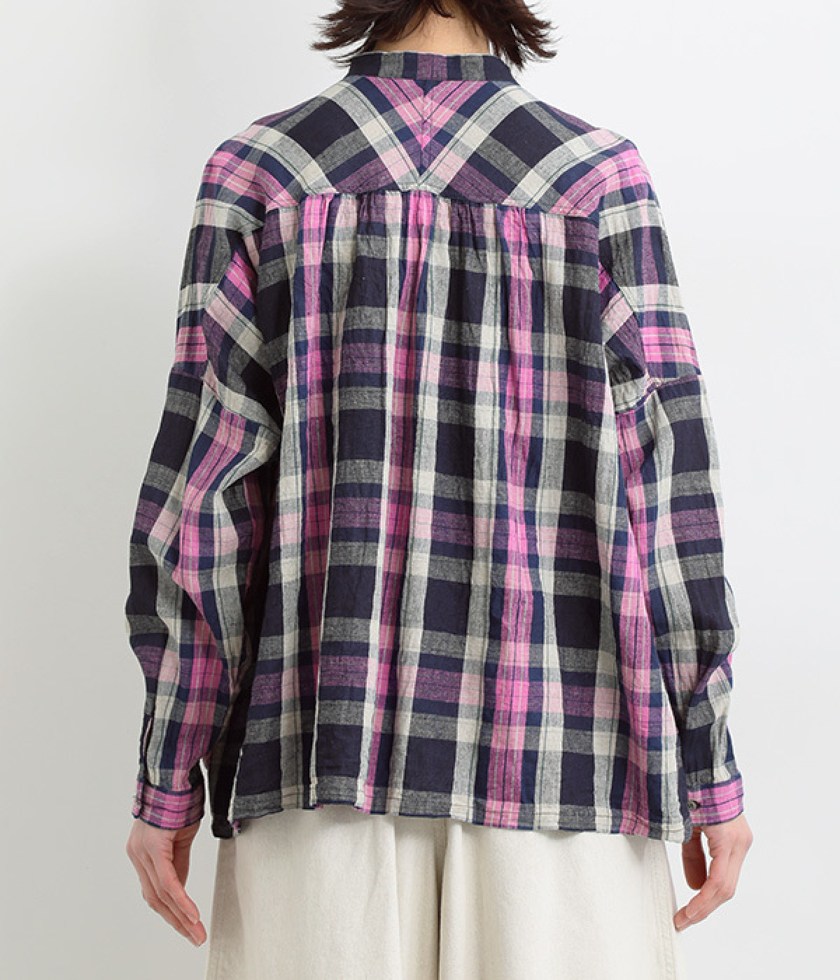 リネンコットンタータンチェックシャツ（ICHI Antiquites）の商品詳細