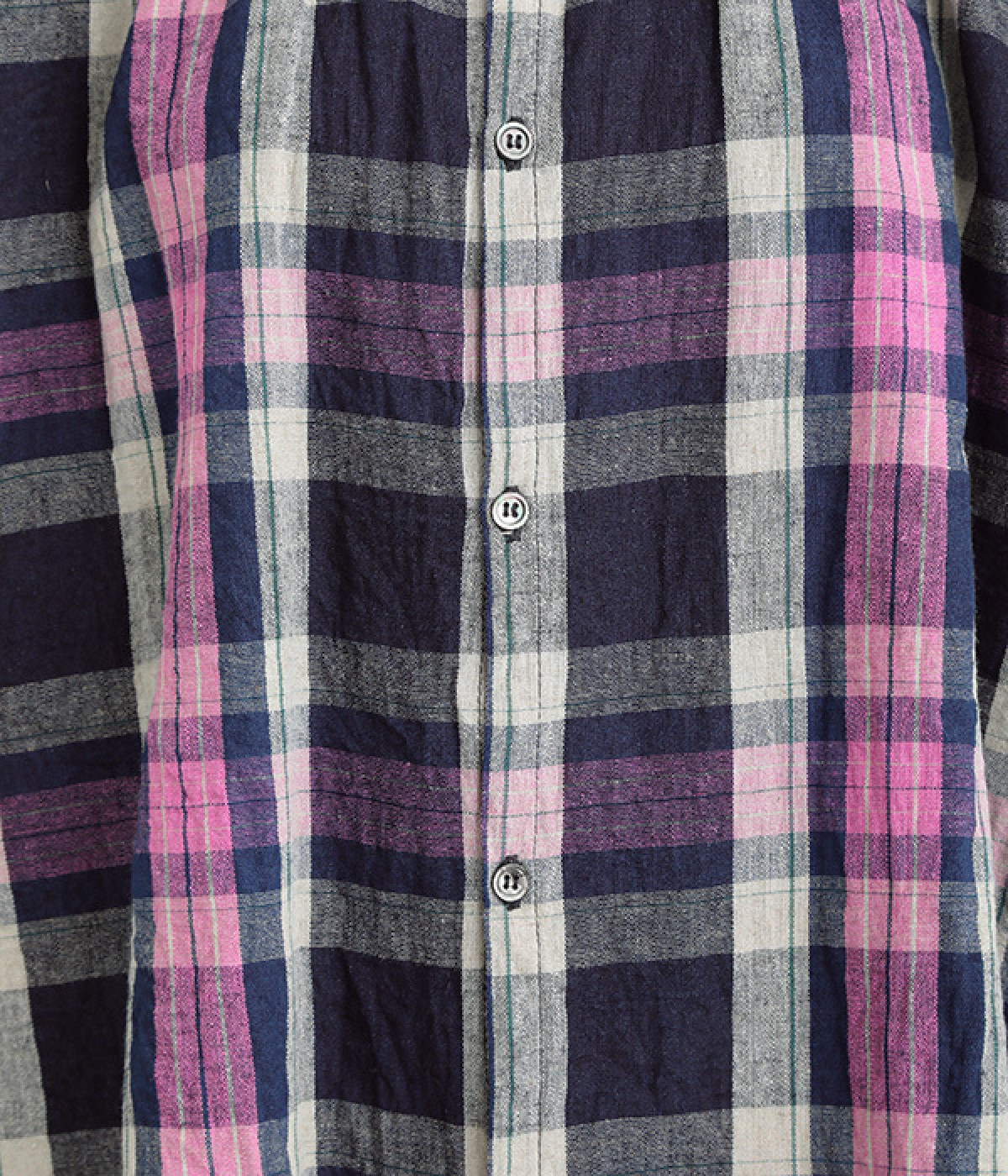 リネンコットンタータンチェックシャツ（ICHI Antiquites）の