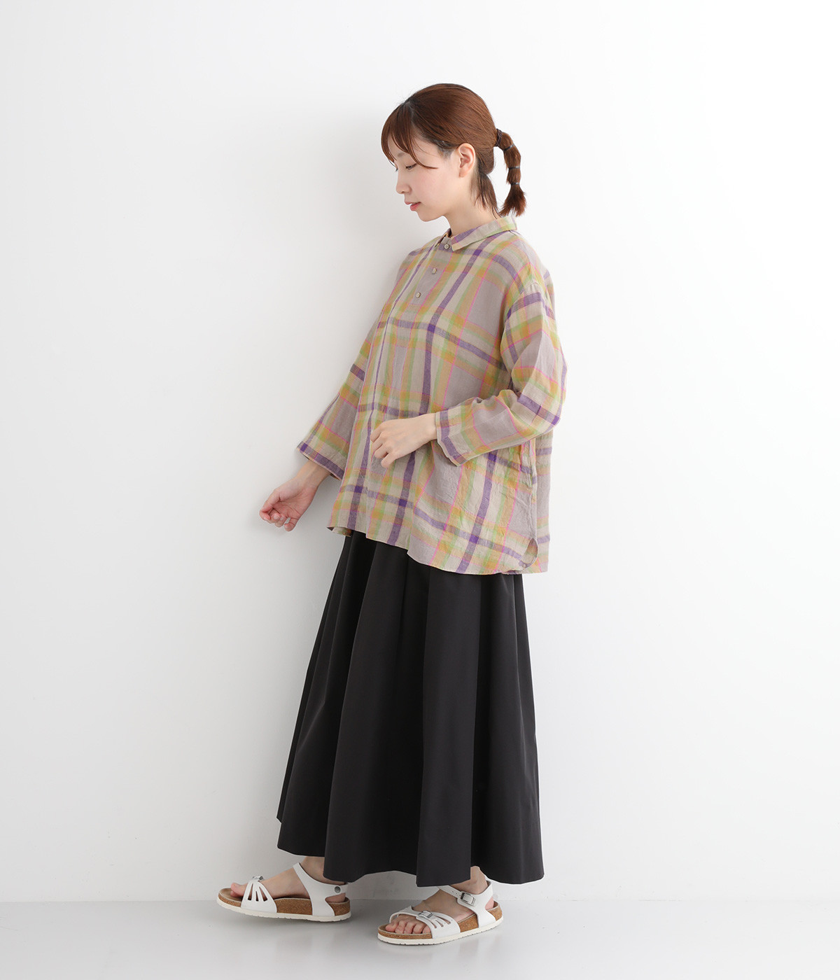 コットンリネンチェックシャツ（ICHI Antiquites）の商品詳細