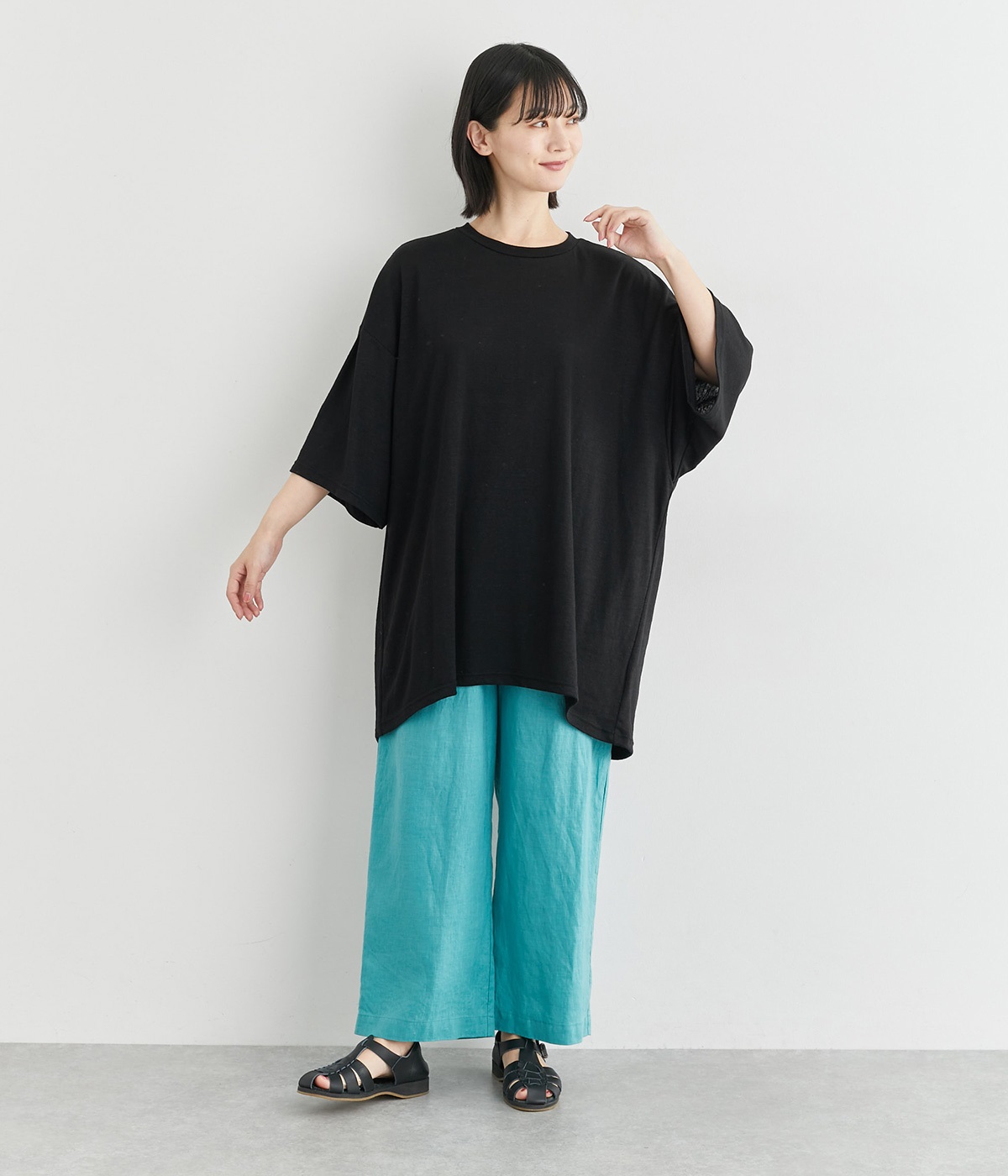 ICHI Antiquite's コットンリネンプルオーバートップス 美品 ichi Antiquités｜コットンリネンニットVネックプルオーバー