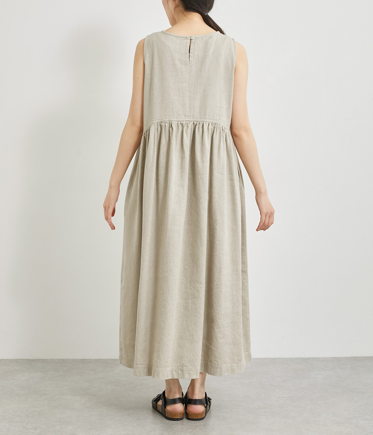 リネンコットンデニムワンピース（ICHI Antiquites）の商品詳細