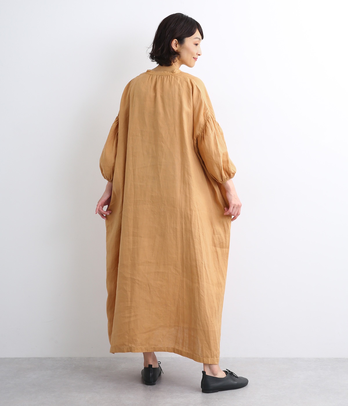 リネンナチュラル手染めワンピース（ICHI Antiquites）の商品詳細