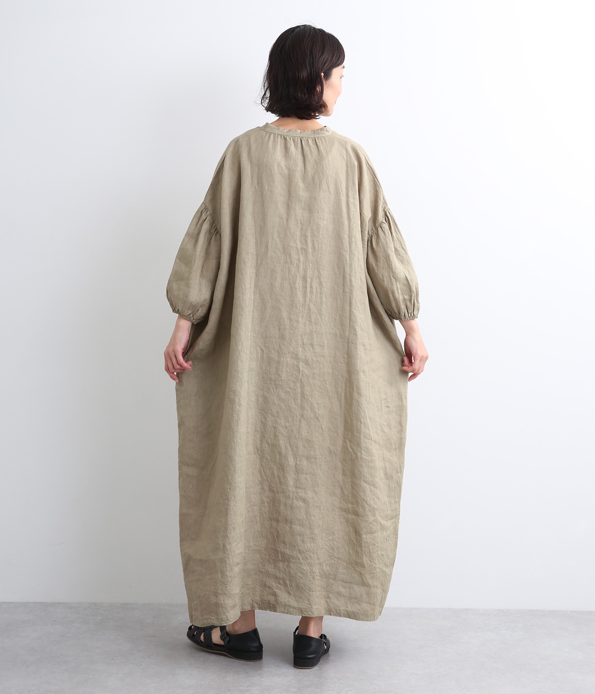 リネンナチュラル手染めワンピース（ICHI Antiquites）の商品詳細