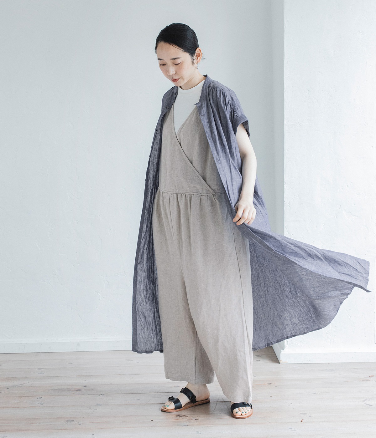 セール中‼️ナチュラン★新品未使用★ichiAntiquesリネンワンピース リネンダンガリーワンピース（ICHI Antiquites）の商品詳細