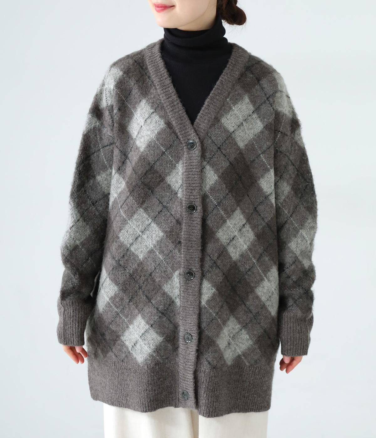 an　美品jonnlynx キルトボーダーアーガイルカーディガン jonnlynx quilt border argyle cardigan - メルカリ