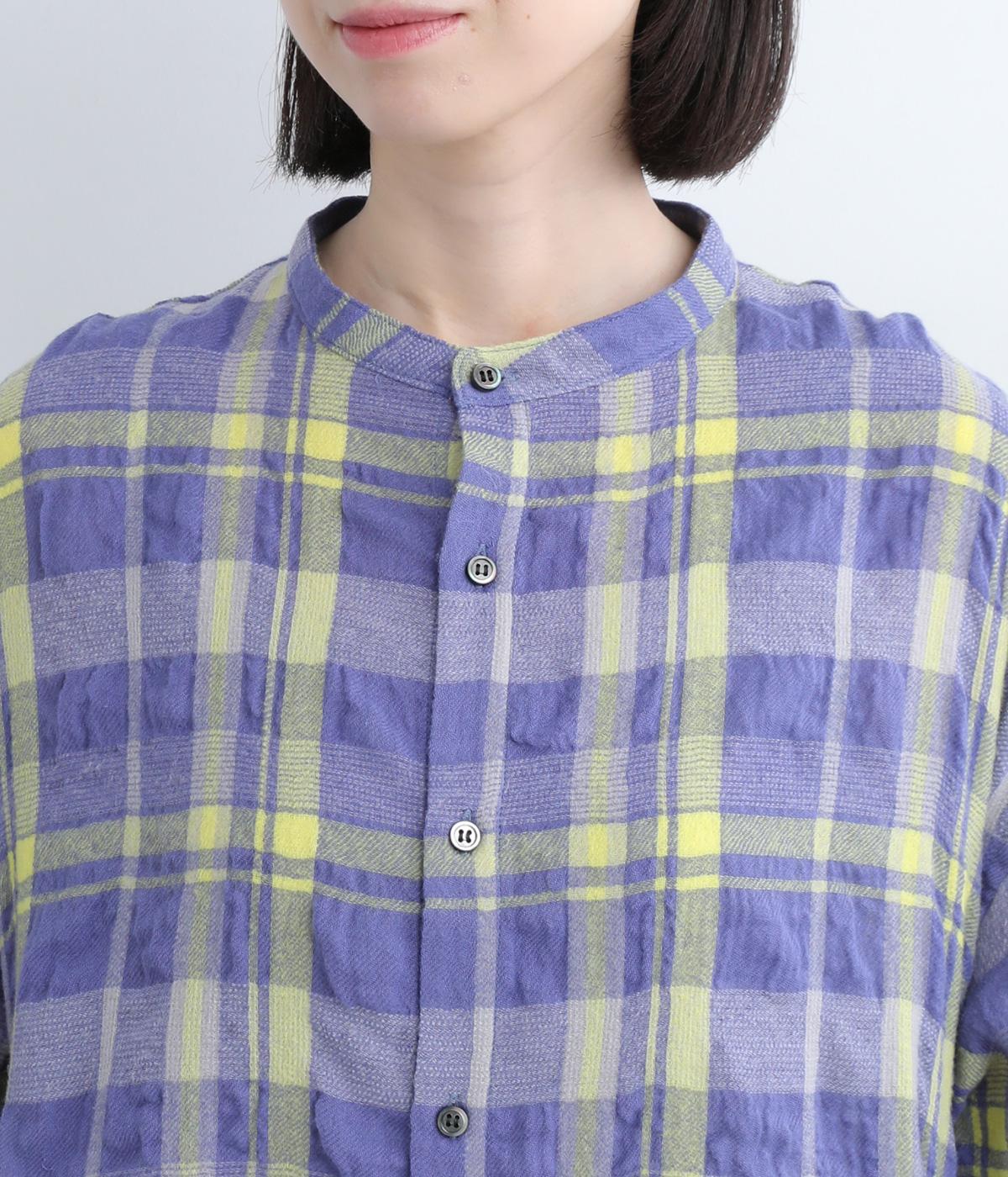 コットンウールタータンチェックシャツワンピース（ICHI Antiquites