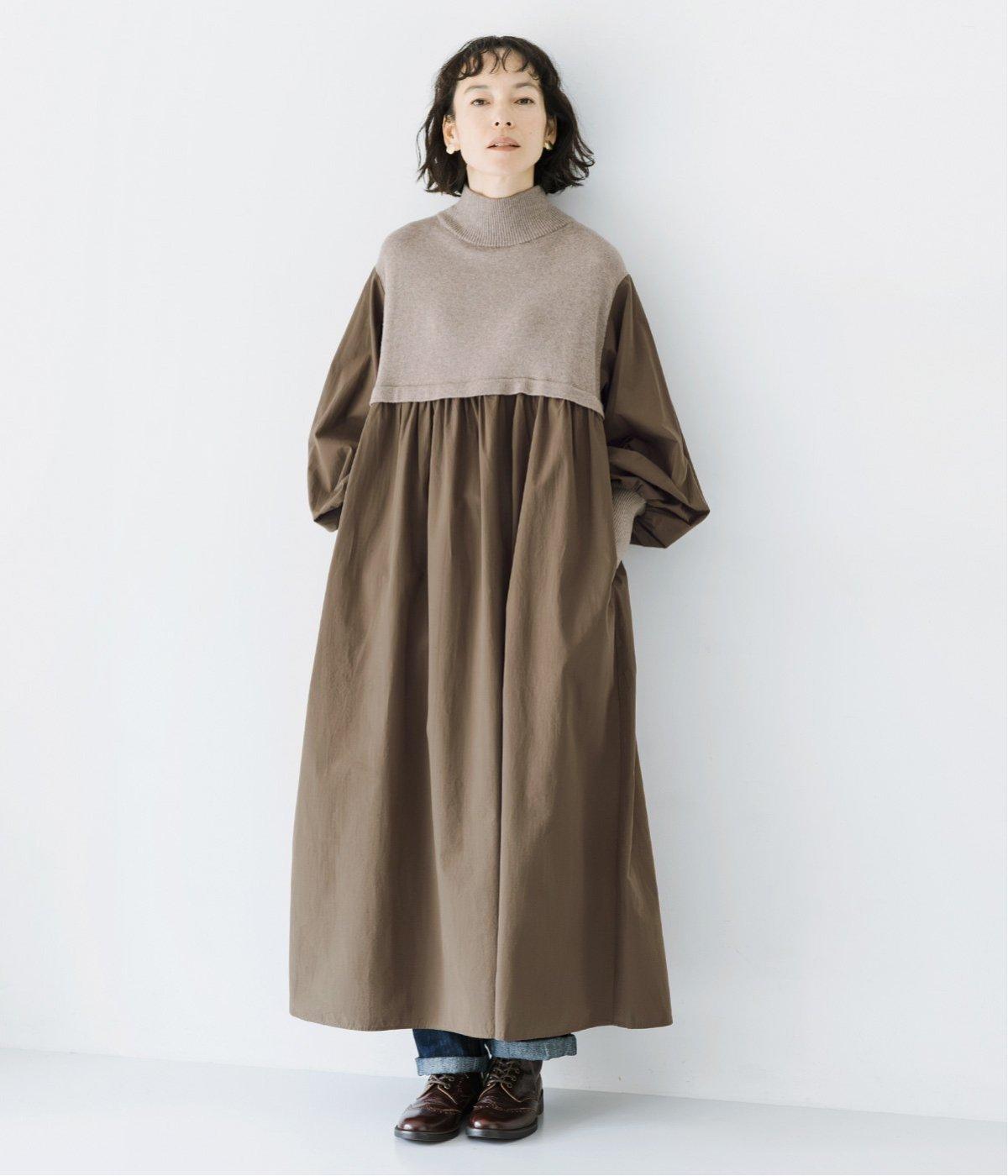 EVERNAIL 着用1度のみ ニット×フハク ハイネックワンピース（ichi）の商品詳細