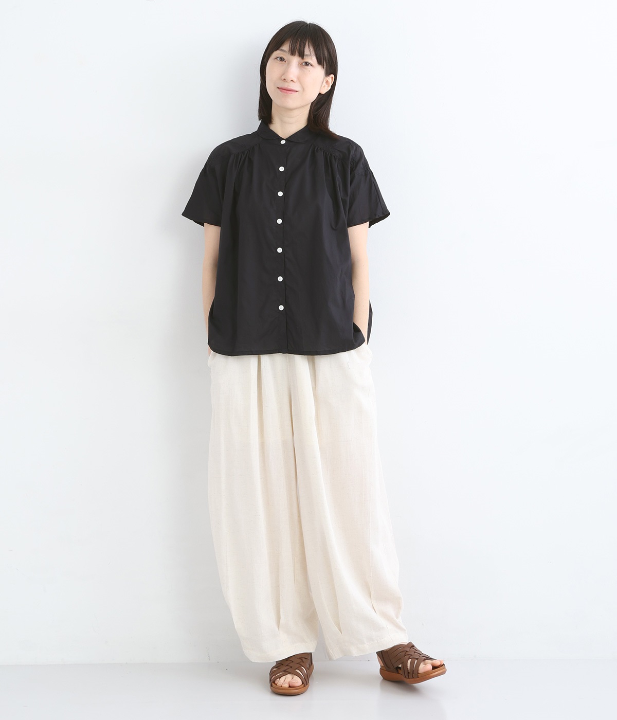 Nala ナラ　cocoon chino コクーンチノ　ブラック 新品】nala コクーンチノパンツ cocoon chino pants S