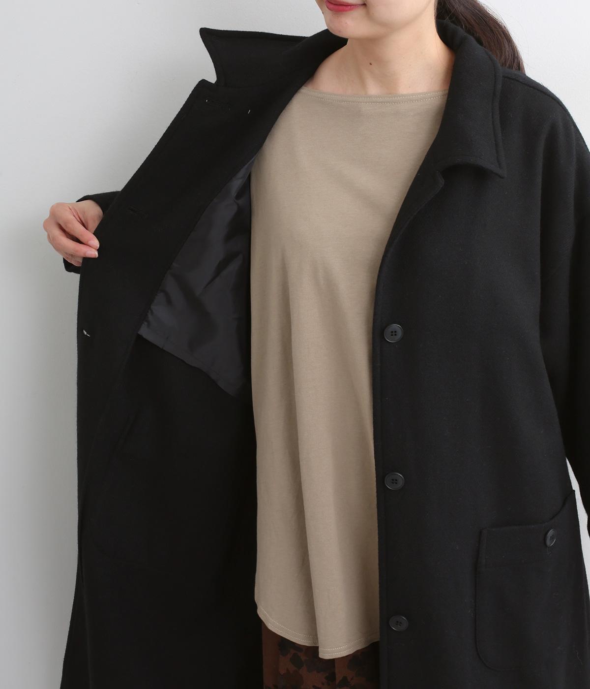 ウールフラノ襟タブ付き後ろタックコート（ina）の商品詳細