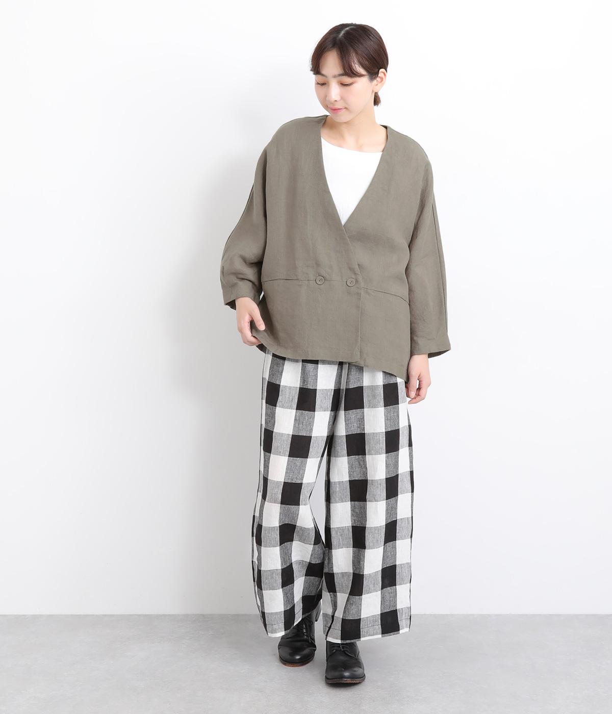 KENT&CURWENリネン100 サマージャケット　イギリス製プリーツ加工　L SALE】guji（グジ）ウールリネンソリッド3Bジャケット (MADE BY