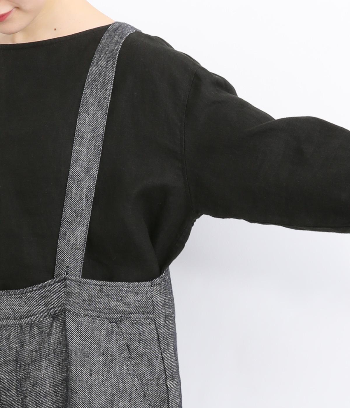りんご55　リネンサロペット fog linen work(フォグリネンワーク) リンサロペット ブラック