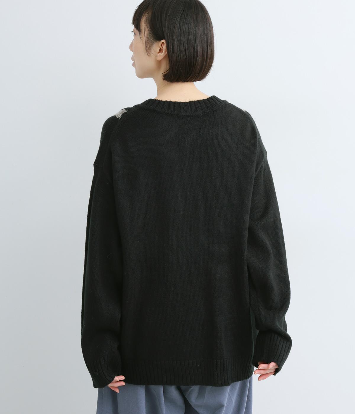 ネコ柄ジャカードカーディガン（NUEVO BLANCA）の商品詳細