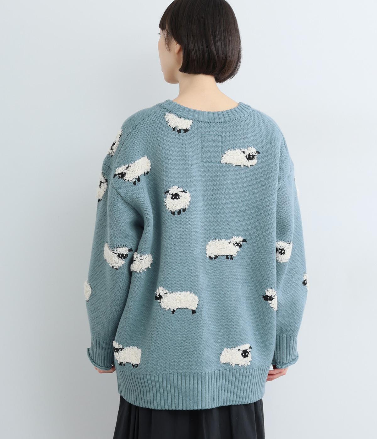 JUCY】羊柄ジャカードニットカーディガン（NUEVO BLANCA）の商品詳細