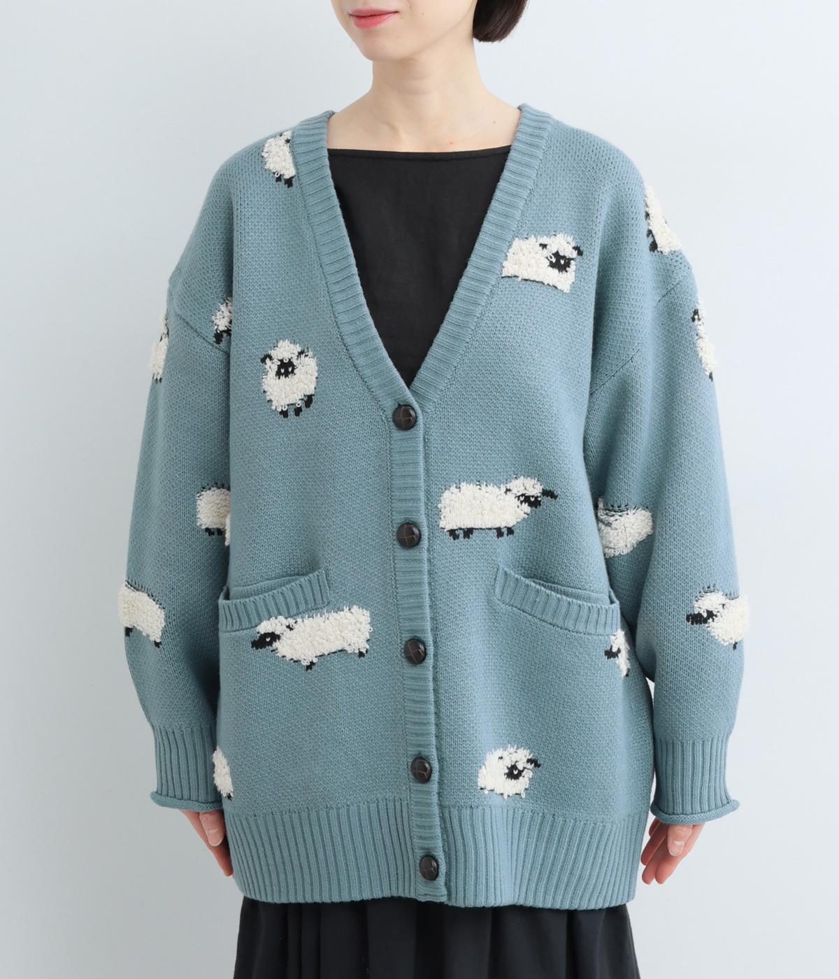 JUCY】羊柄ジャカードニットカーディガン（NUEVO BLANCA）の商品詳細
