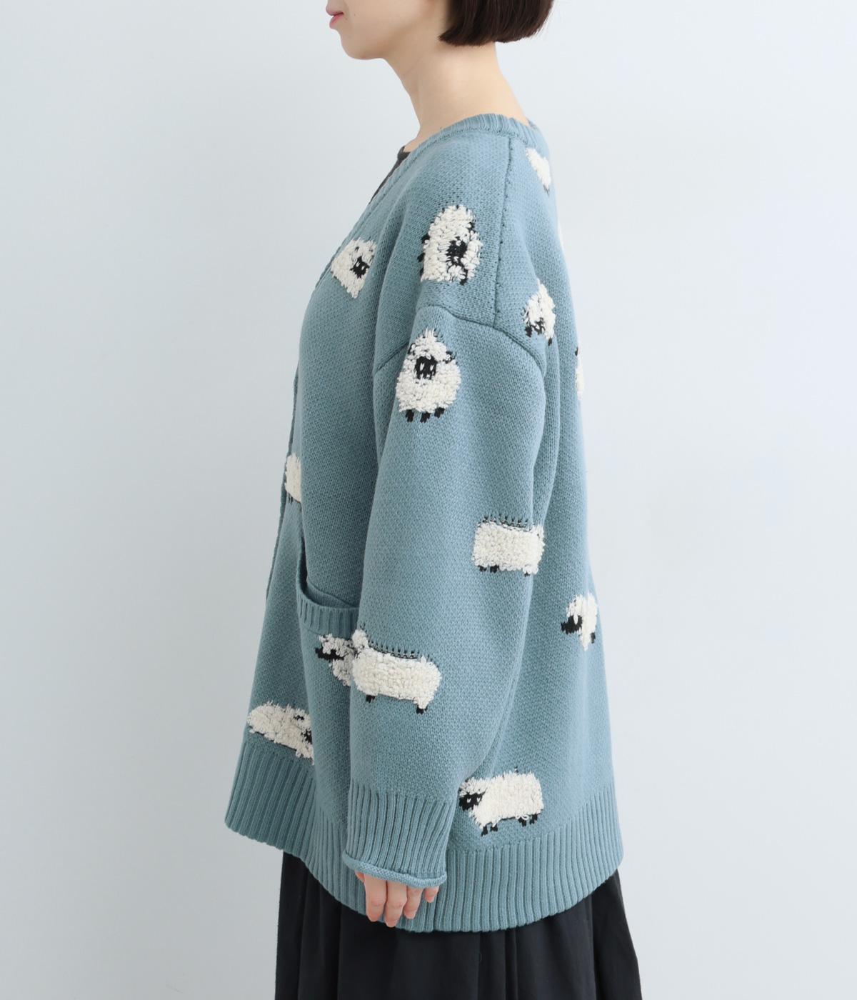 JUCY】羊柄ジャカードニットカーディガン（NUEVO BLANCA）の商品詳細