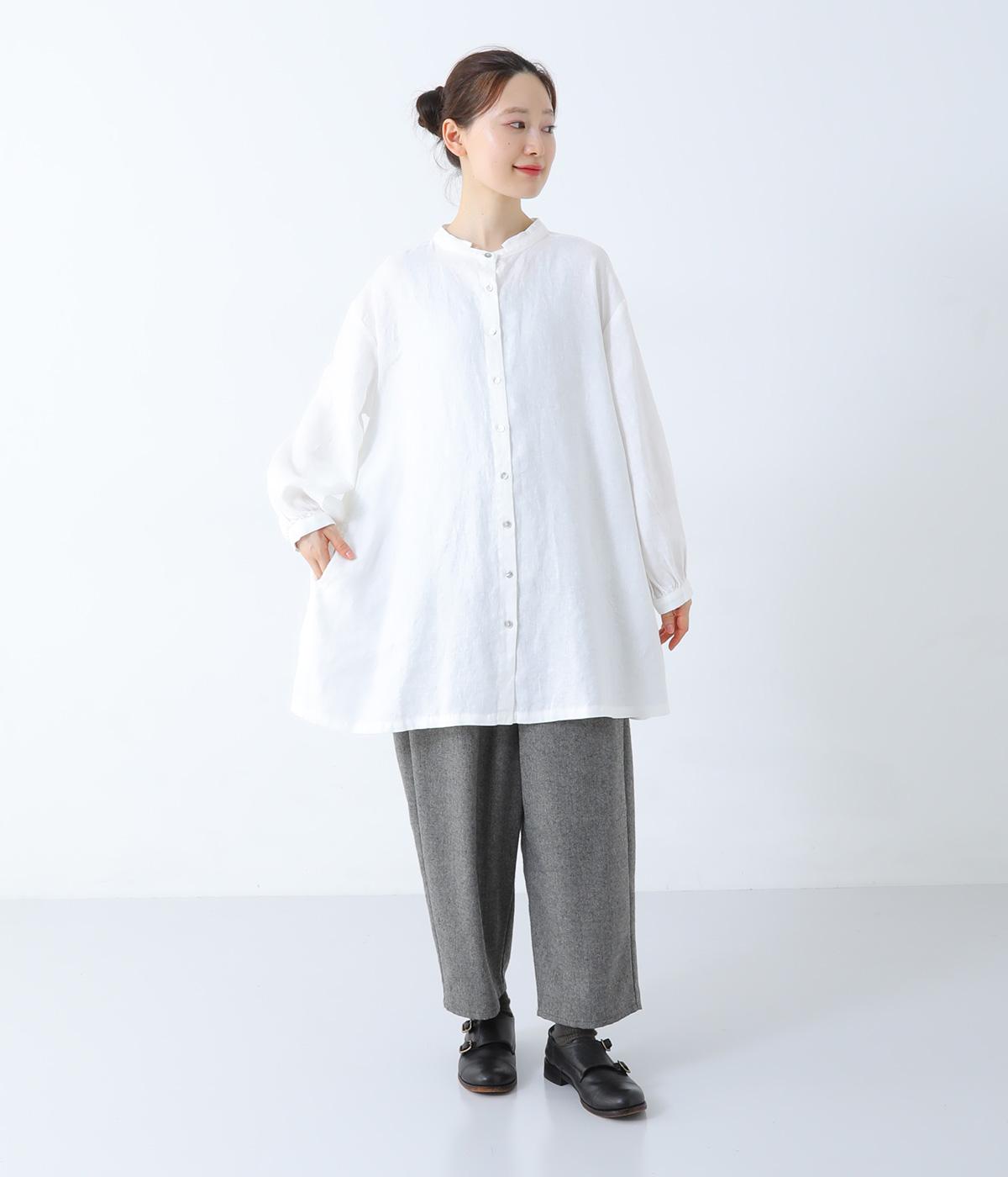 08mab　ボタンチュニック　オフ白　新品 チビスタンド襟チュニック（08Mab）の商品詳細