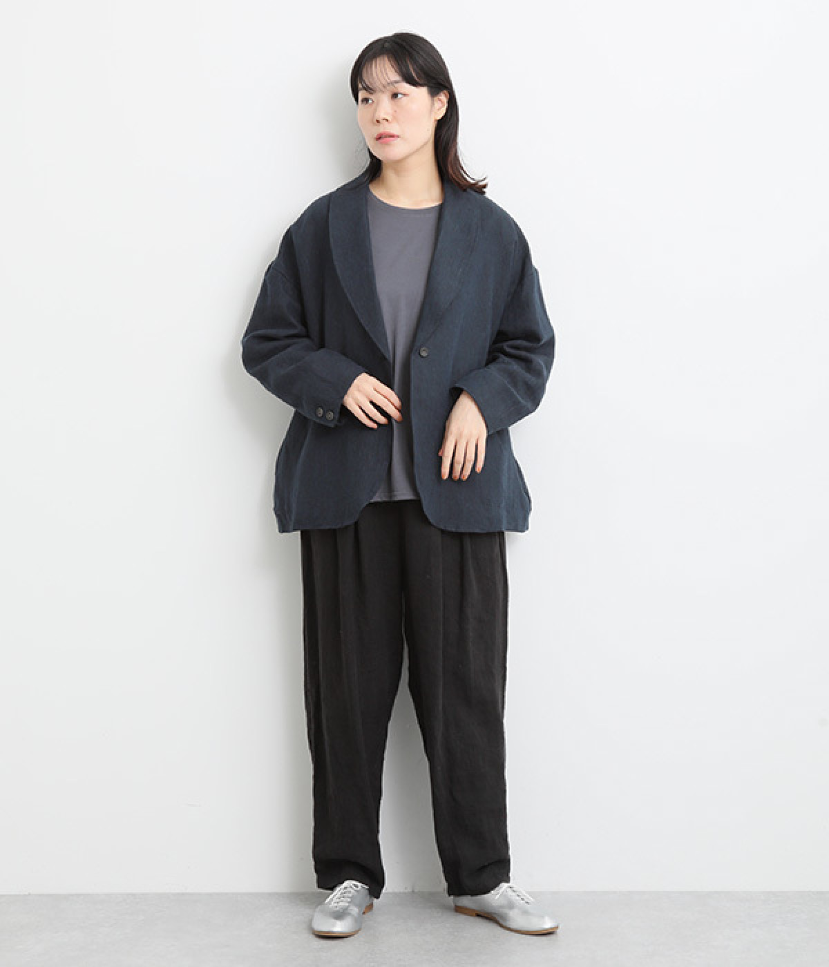 9番手リネン ショールカラージャケット（08Mab）の商品詳細