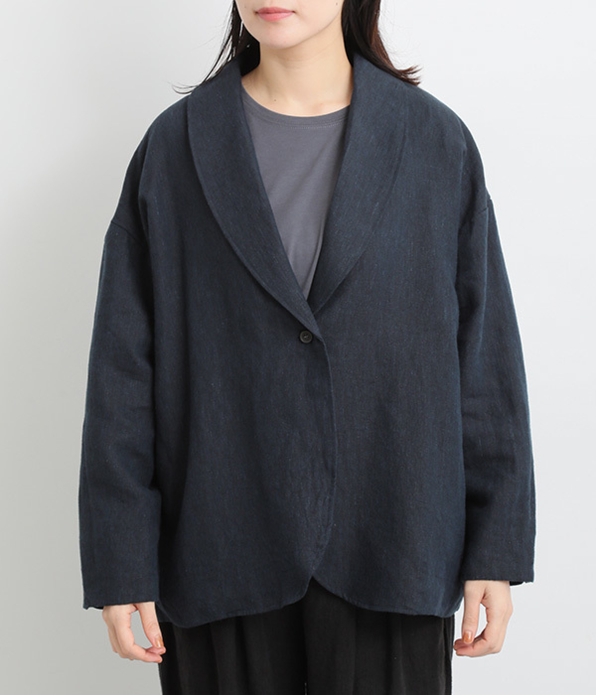 9番手リネン ショールカラージャケット（08Mab）の商品詳細