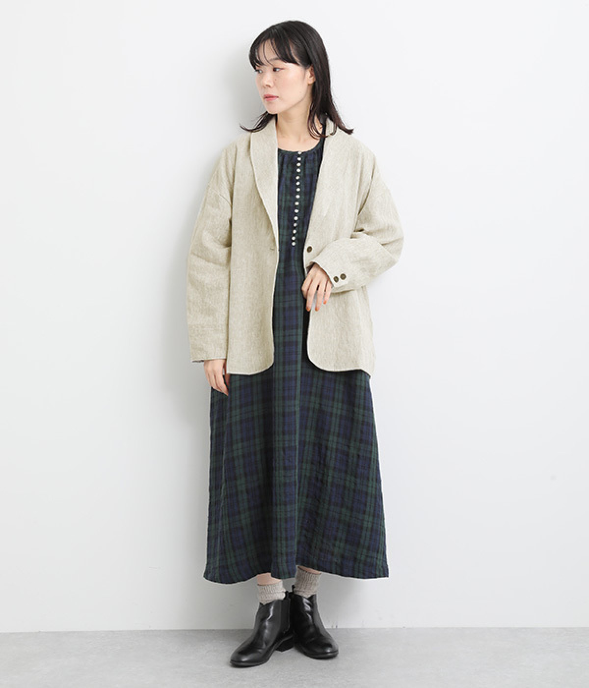 9番手リネン ショールカラージャケット（08Mab）の商品詳細