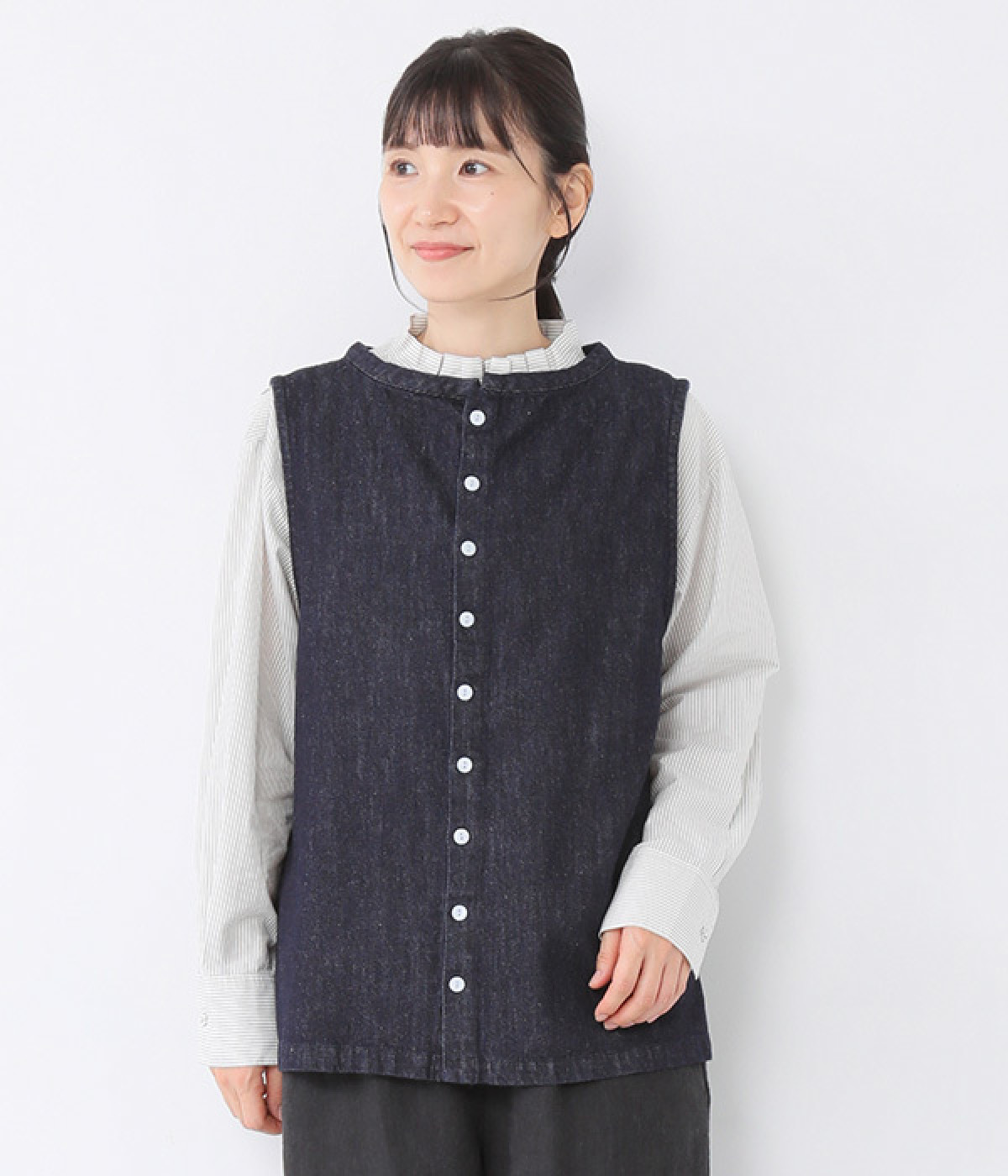 コットンリネンデニム2WAYベスト（08Mab）の商品詳細