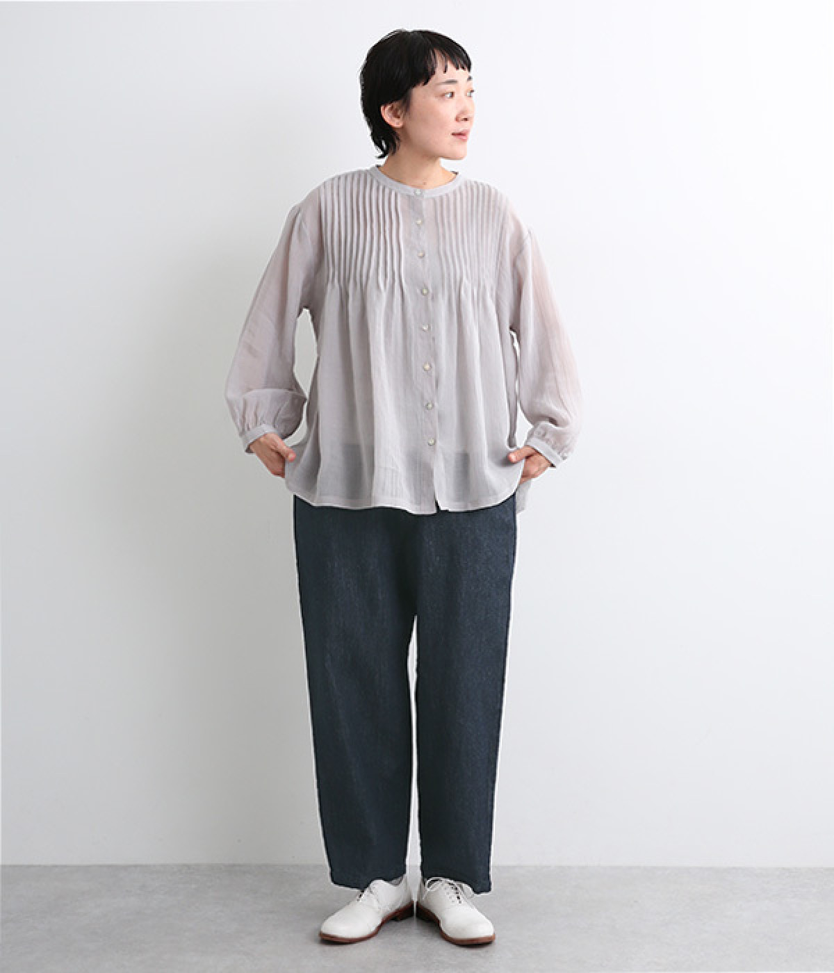 コットンリネンデニムサルエルパンツ（08Mab）の商品詳細
