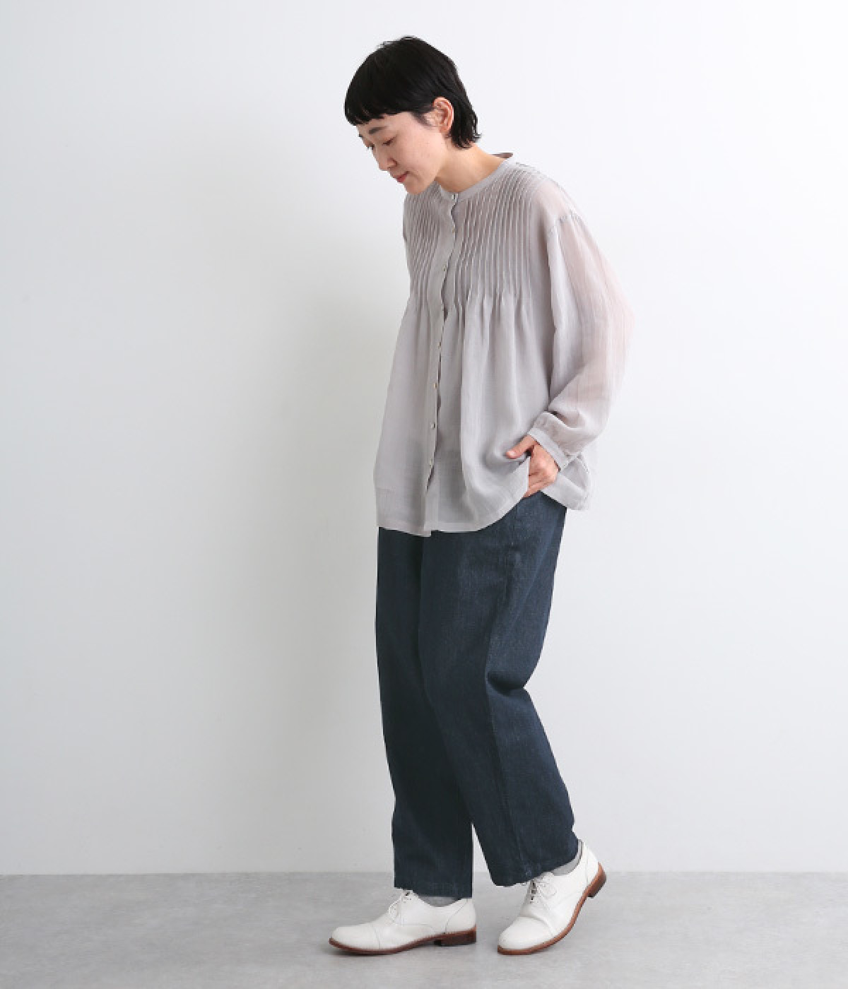コットンリネンデニムサルエルパンツ（08Mab）の商品詳細