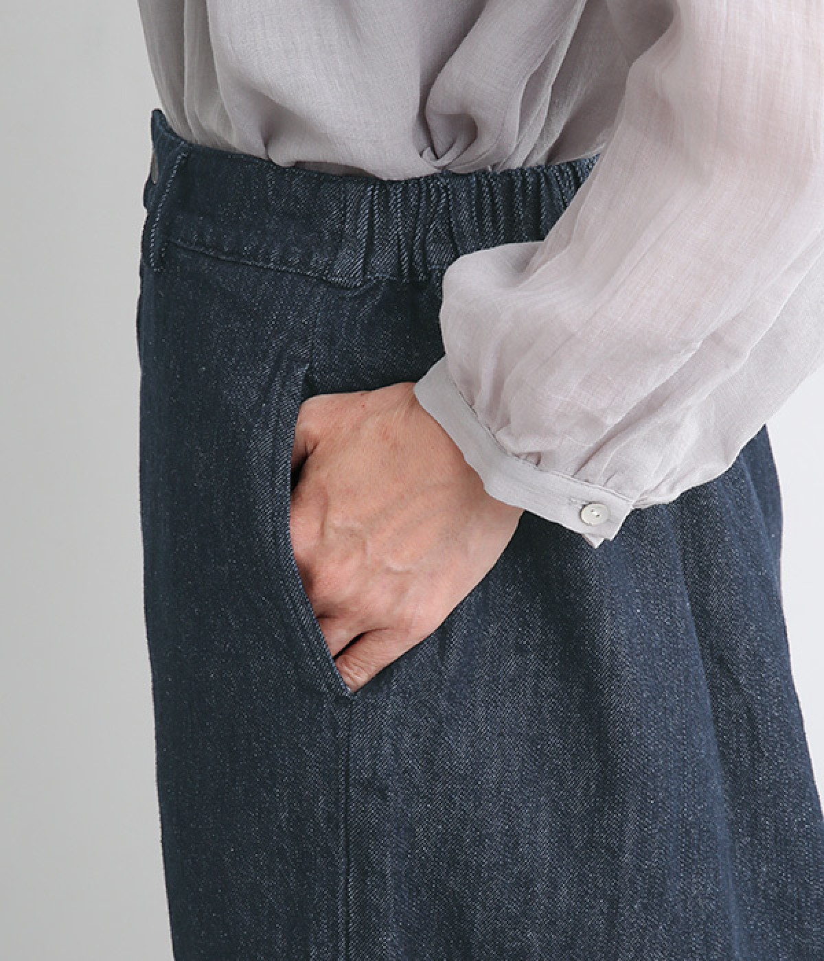 コットンリネンデニムサルエルパンツ（08Mab）の商品詳細
