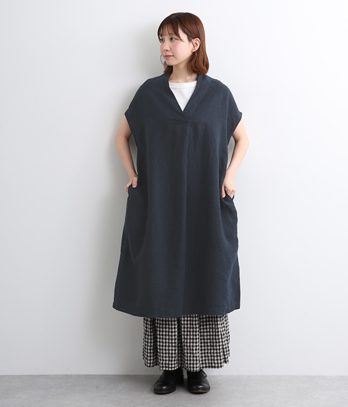 新品！08mabリネンワンピース 検索 ナチュラン ネストローブ Dgy 新品 08mab サイドボタンワンピース 検索 ナチュラン Dgy ネスト