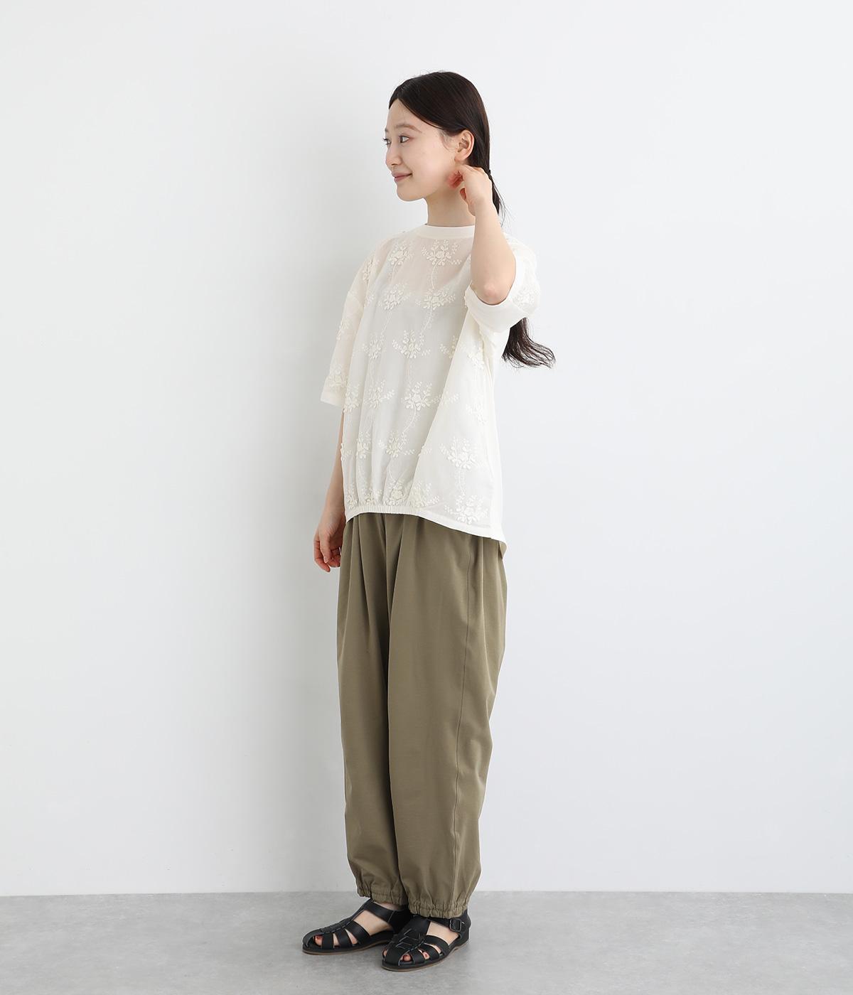 TC天竺 立体刺繍布帛切替5分袖Tシャツ（no jean）の商品詳細