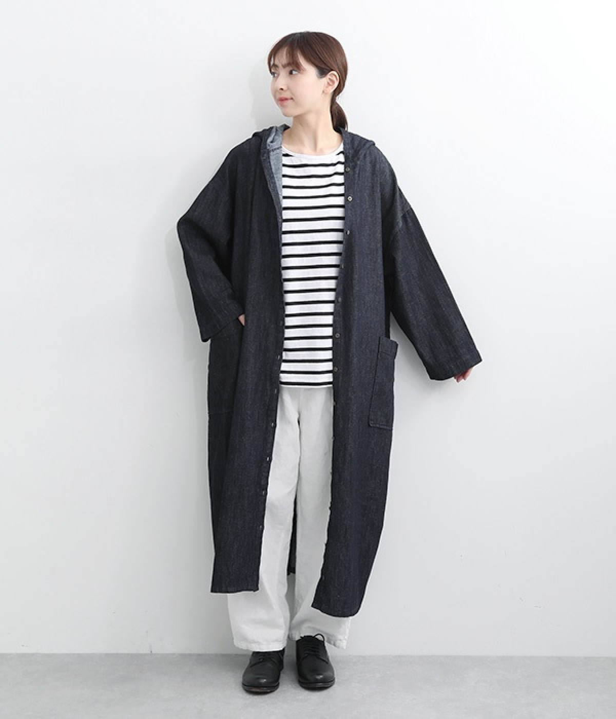 erikaさんコラボ】リネンデニムコートワンピース