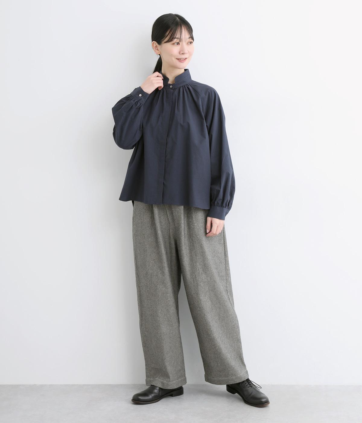 麻のパンツ　墨ペイント 秋新作】ピーチツイル 製品染 らくしゅっと パンツ