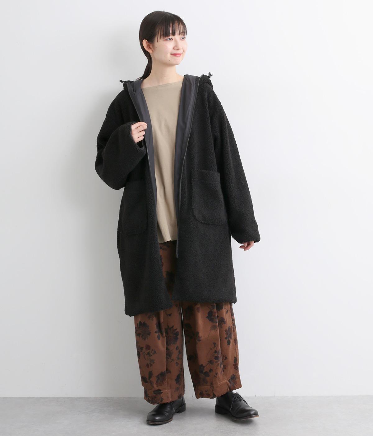 ナイロンタフタ×フリースボア リバーシブルフードコート（nop de nod