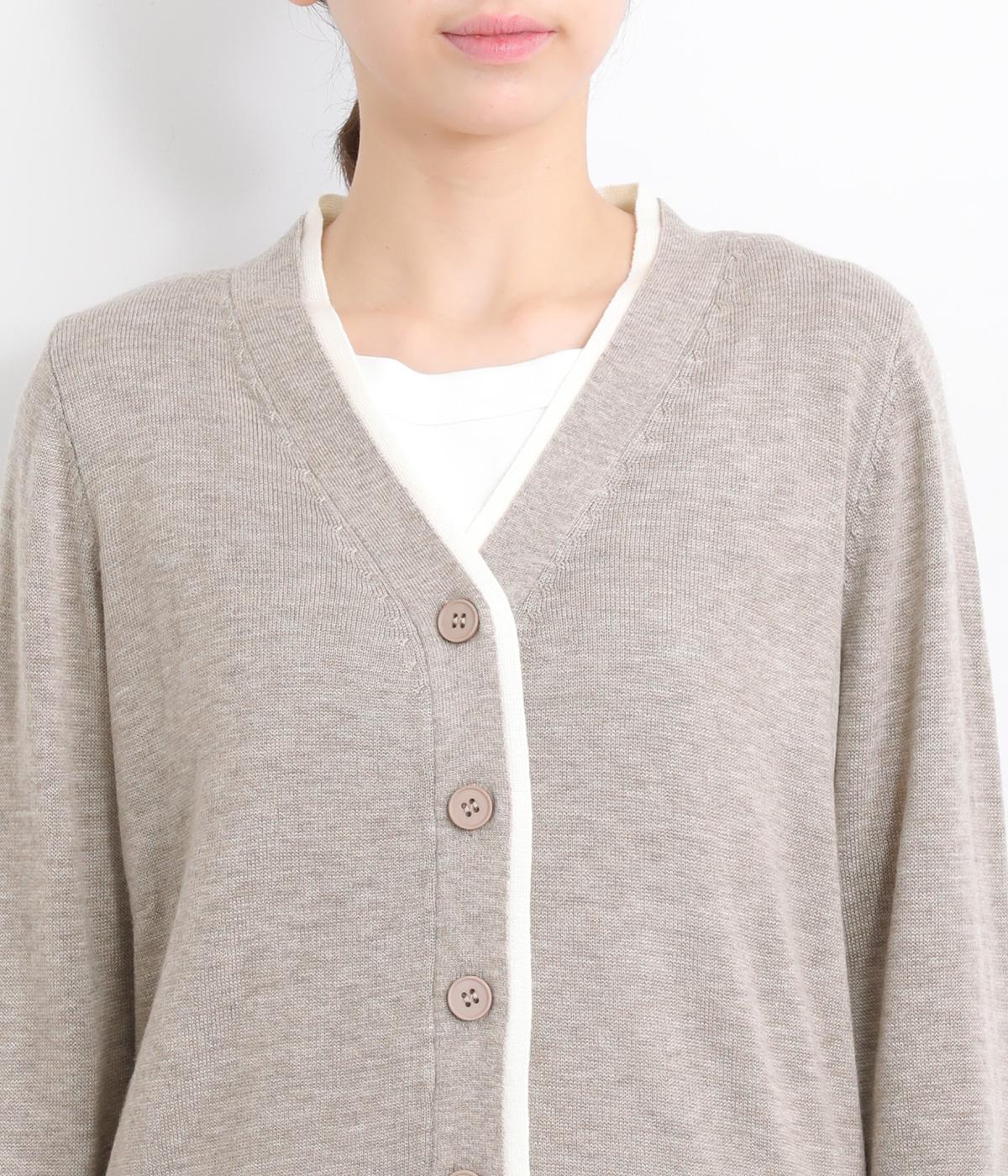 ニットバイカラーVカーディガン（C.L.N）の商品詳細